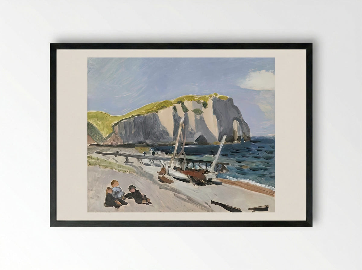 Falaises d’Aval by Henri Matisse – Fauvist Coastal Cliff Scene Print - Framed Print Black