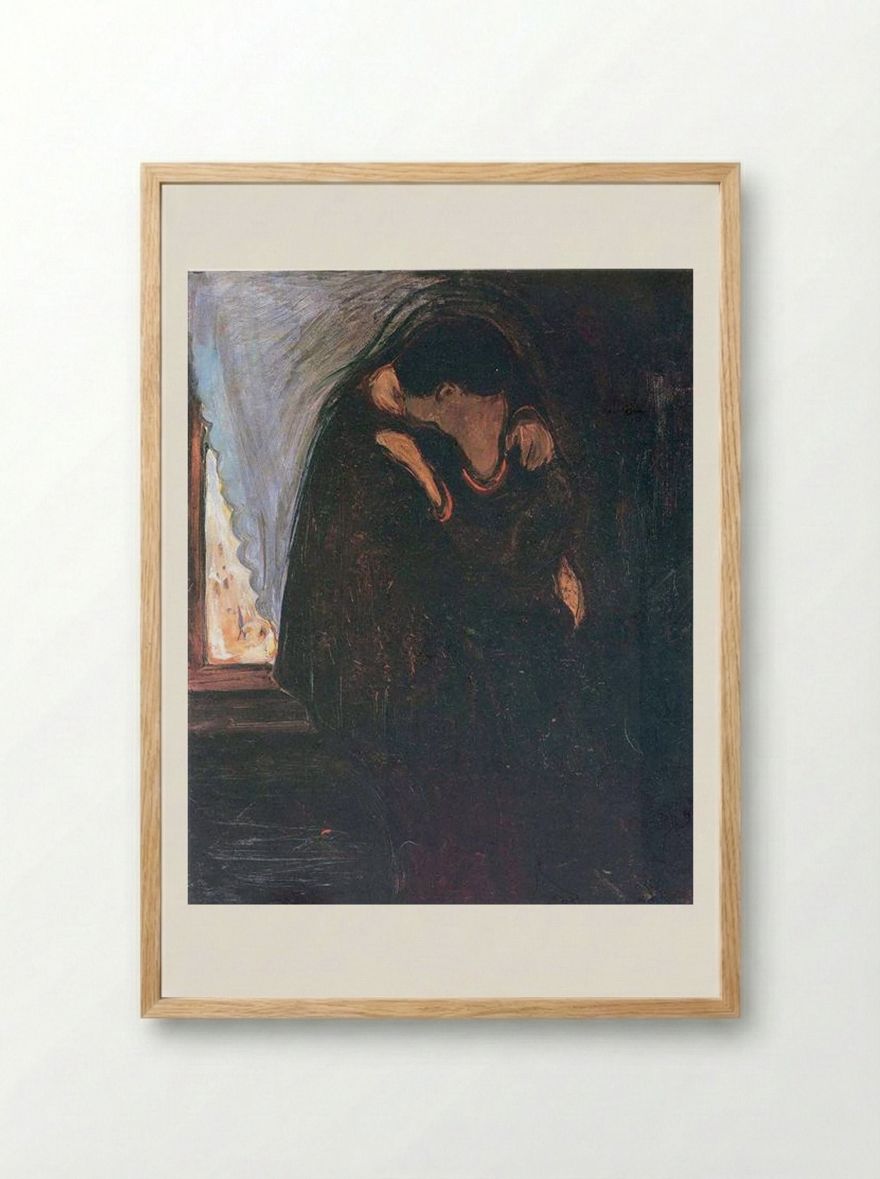 The Kiss I - Edvard Munch - Framed Print Wood