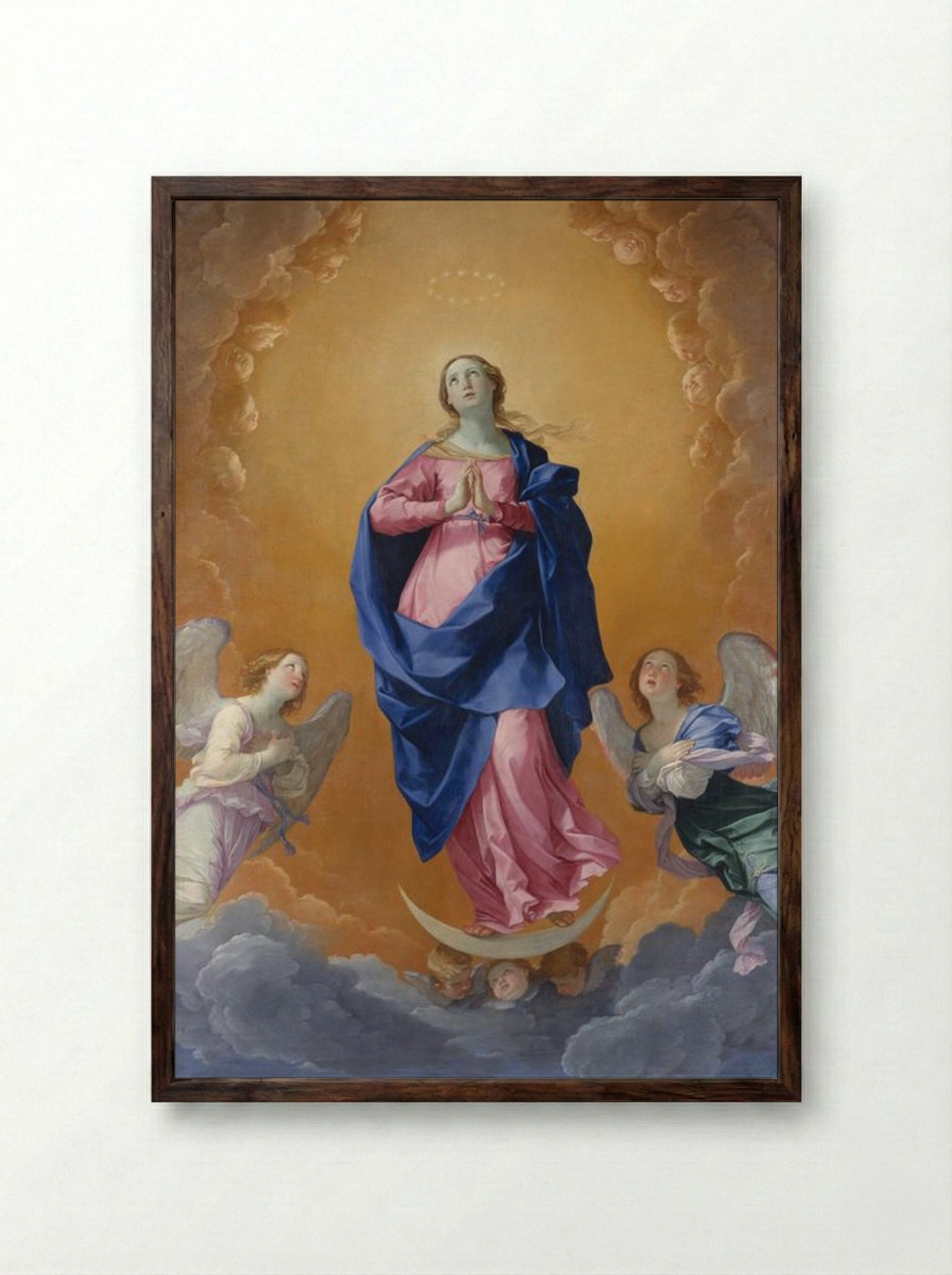 The Immaculate Conception - Guido Reni - Framed Print Dark Wood