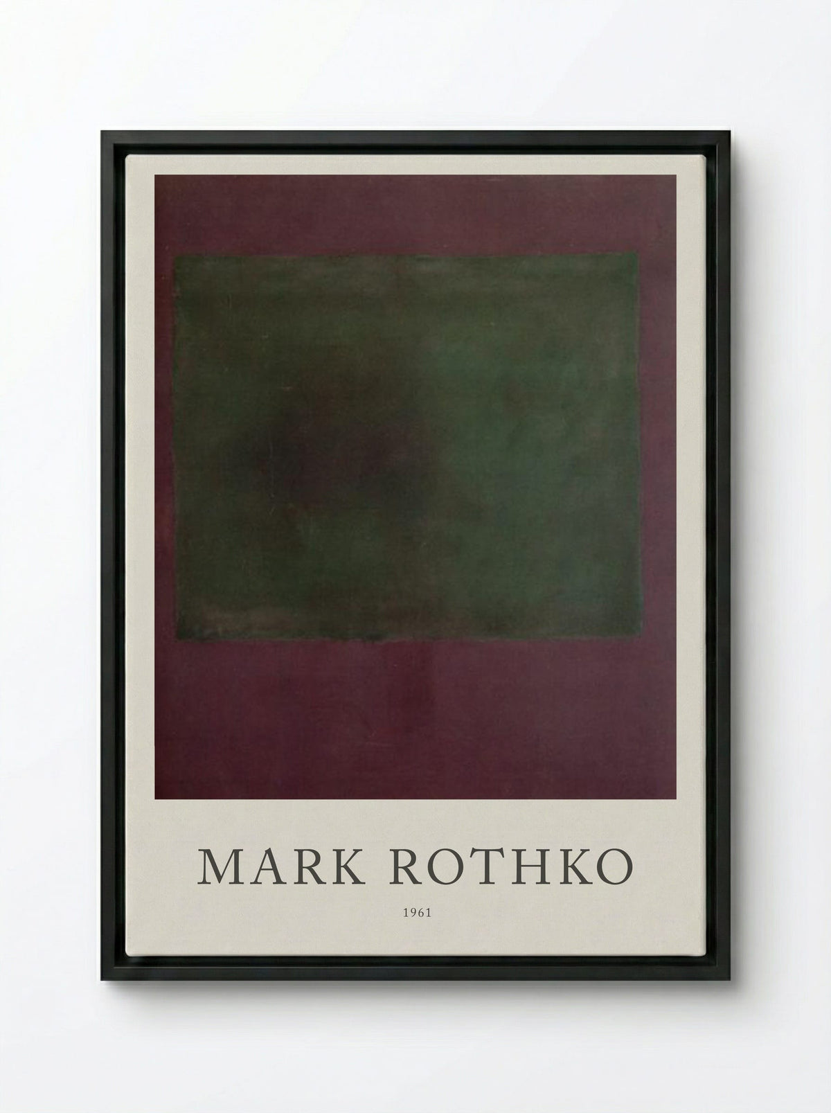 Untitled (Green and Maroon) - Mark Rothko - Framed Canvas Black