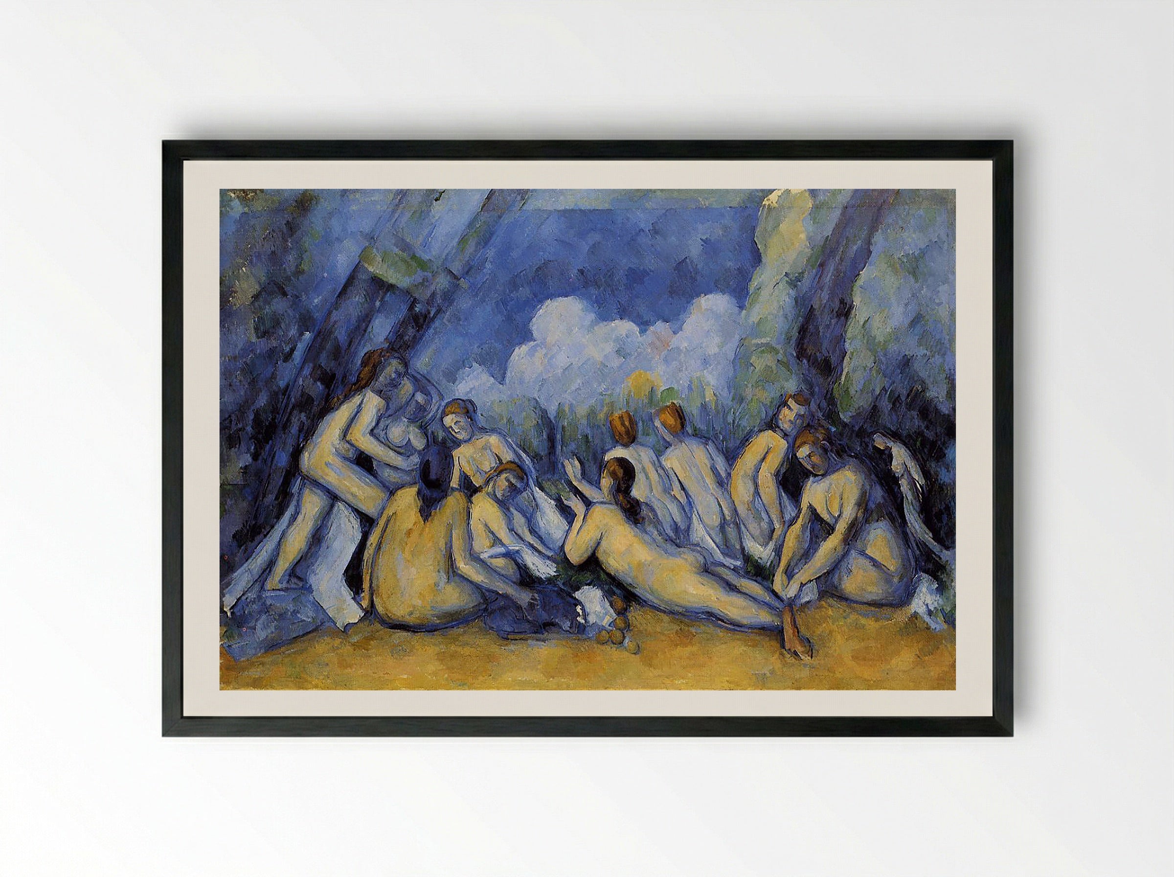 The Large Bathers - Paul Cézanne - Framed Print Black
