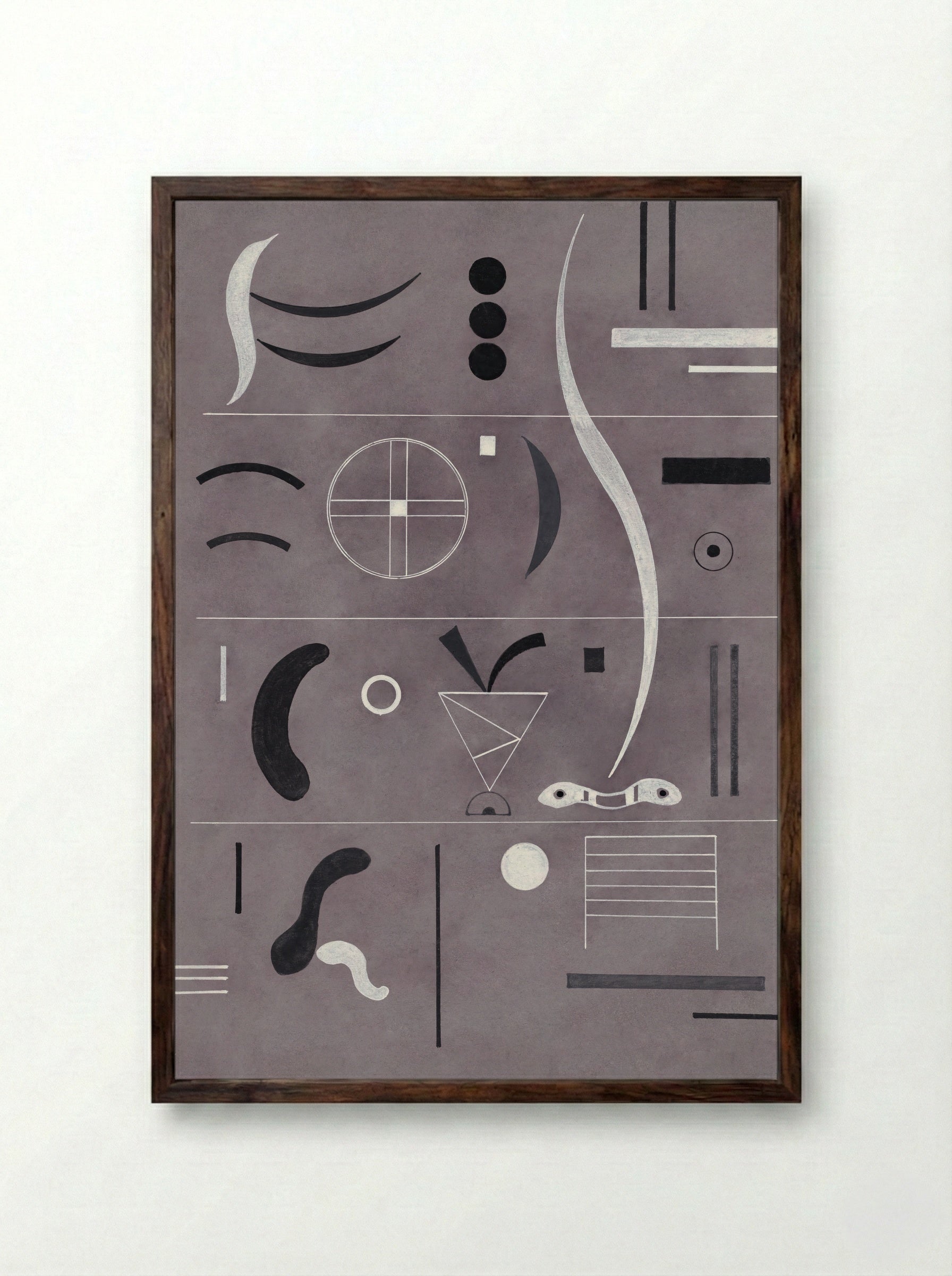 Four Parts - Wassily Kandinsky - Framed Print Dark Wood