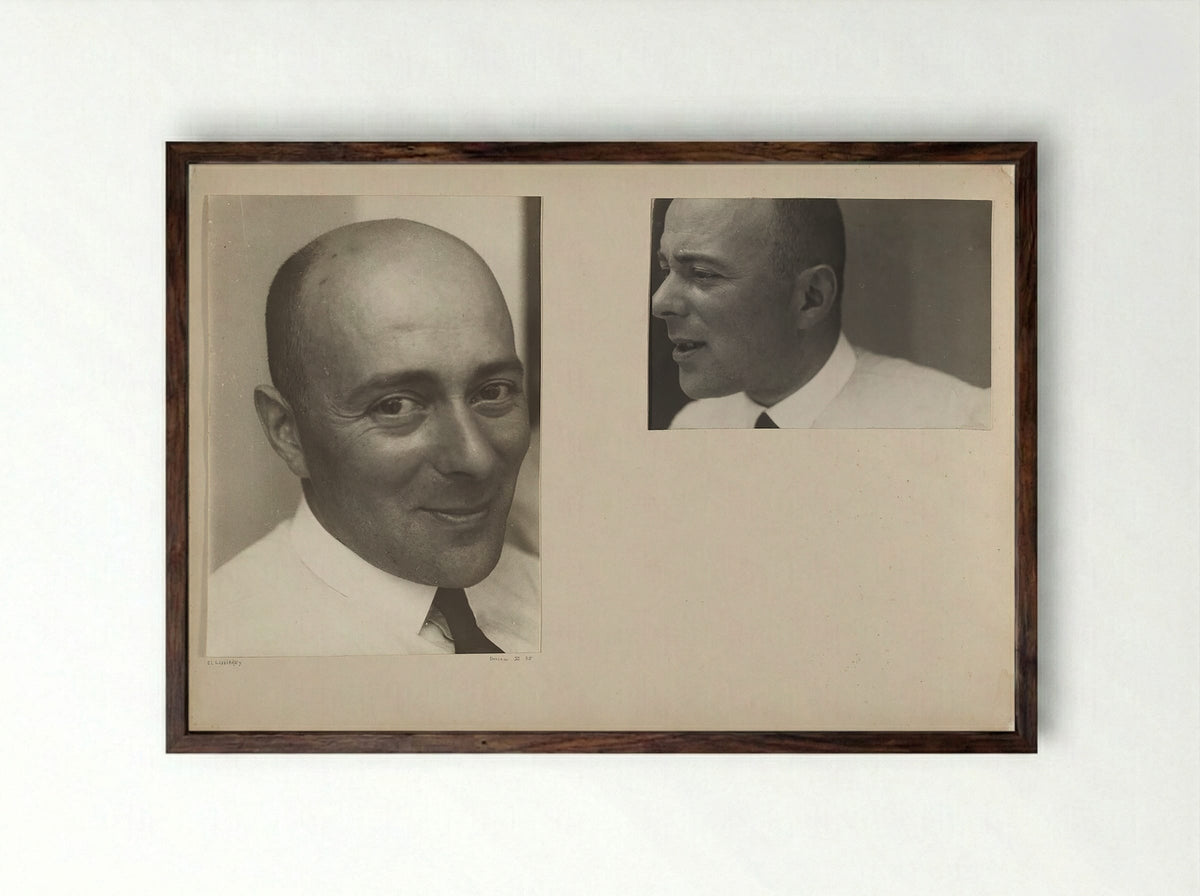 Self-Portrait, Dessau - El Lissitzky - Framed Print Dark Wood