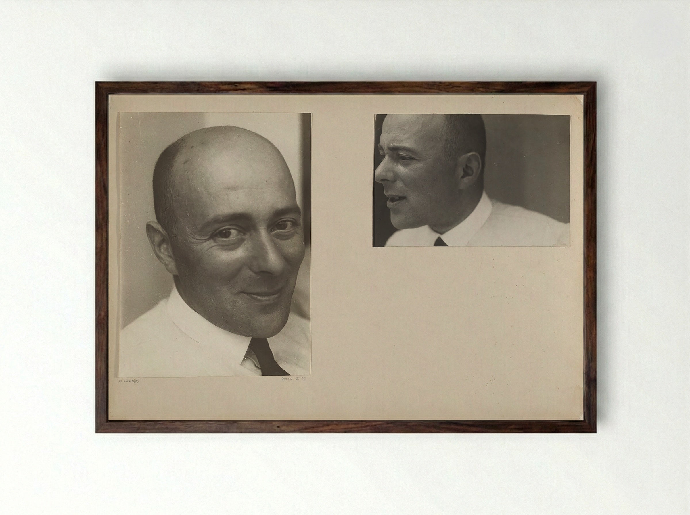 Self-Portrait, Dessau - El Lissitzky - Framed Print Dark Wood