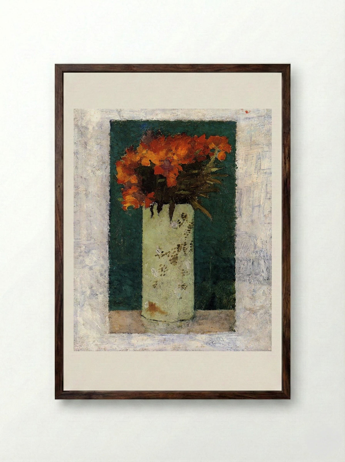 Pot of Flowers - Pierre Bonnard - Framed Print Dark Wood