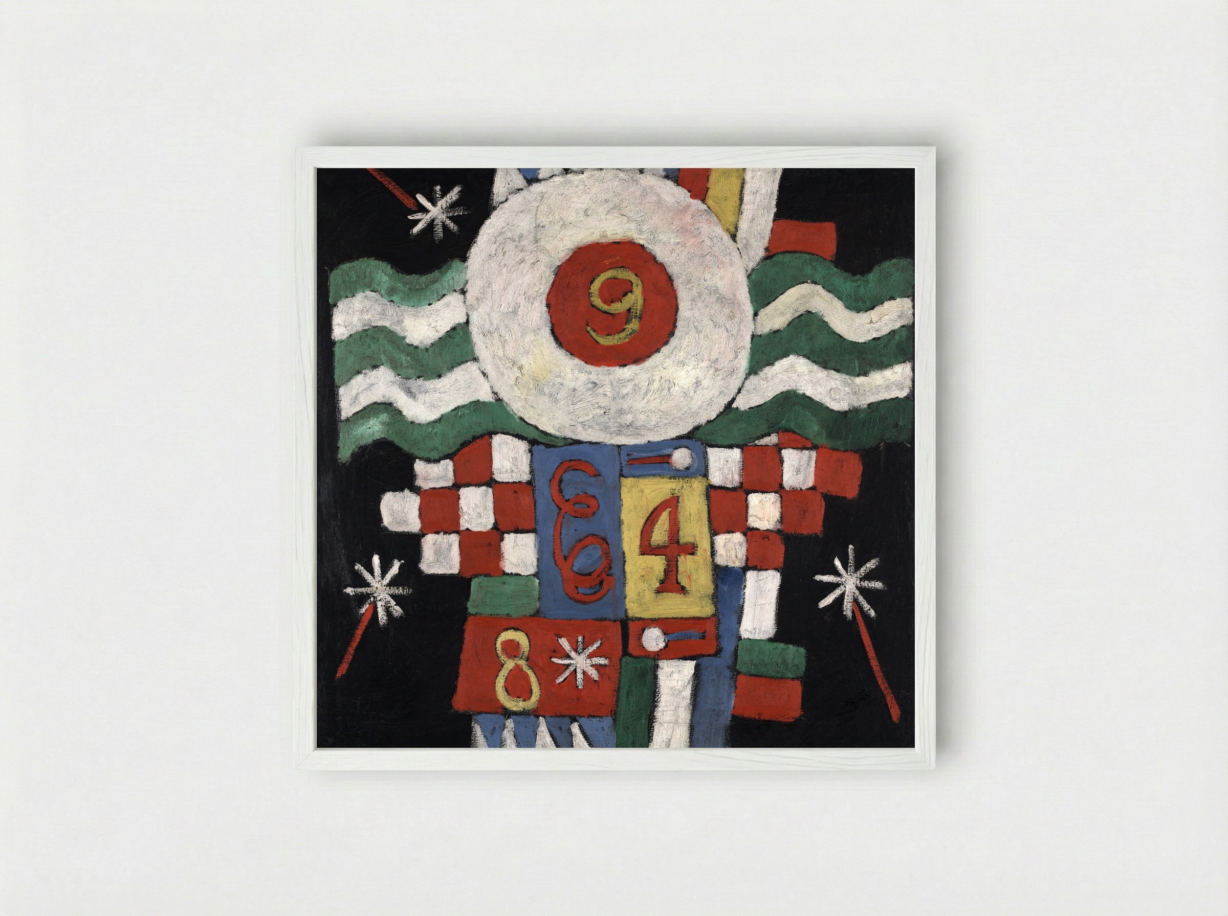 Collection of Numbers, Designs and Letters Seen by Me at the Beginning of the War in Berlin - Paul Klee - Framed Print White