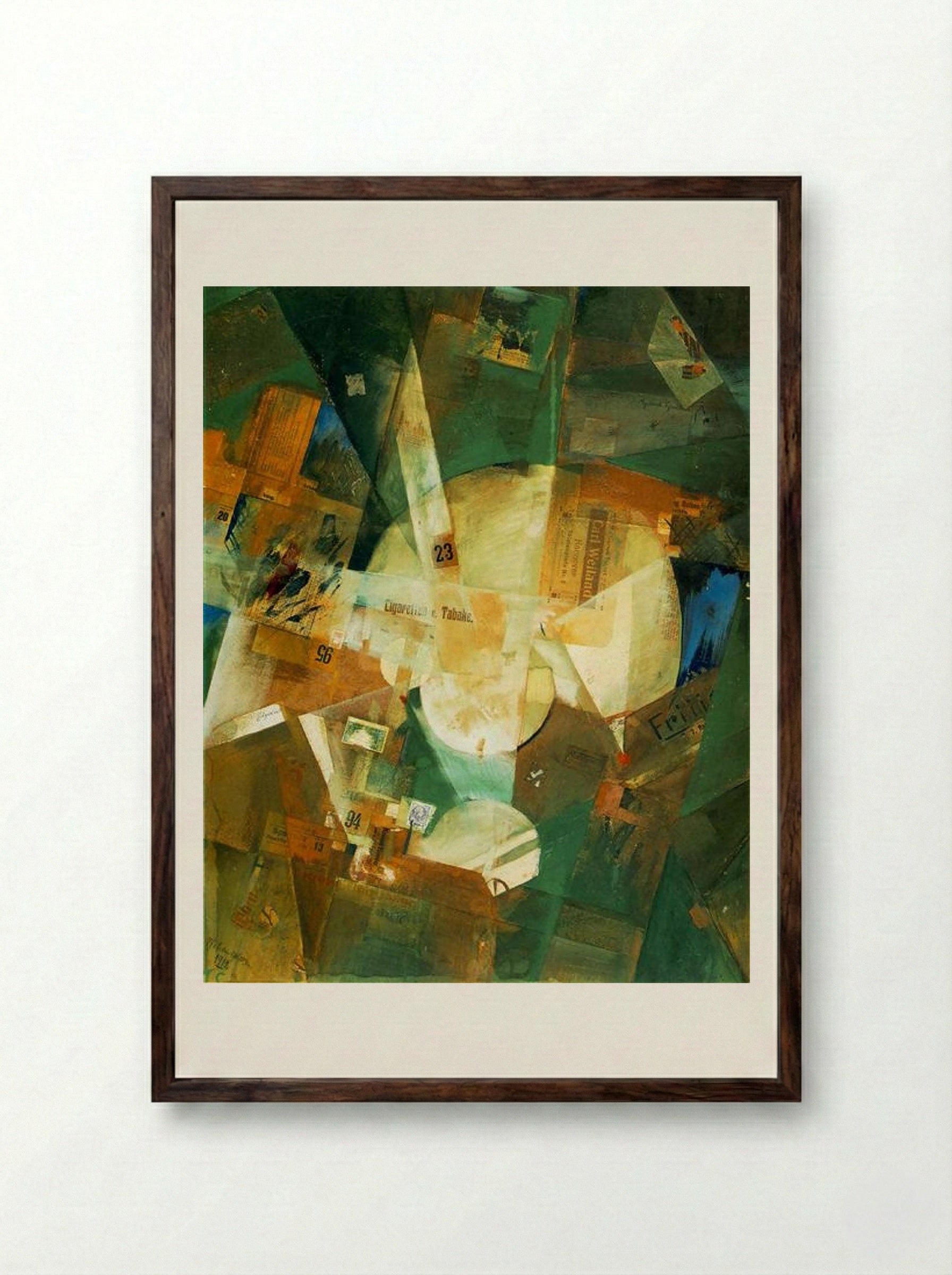Picture with Light Center - Kurt Schwitters - Framed Print Dark Wood