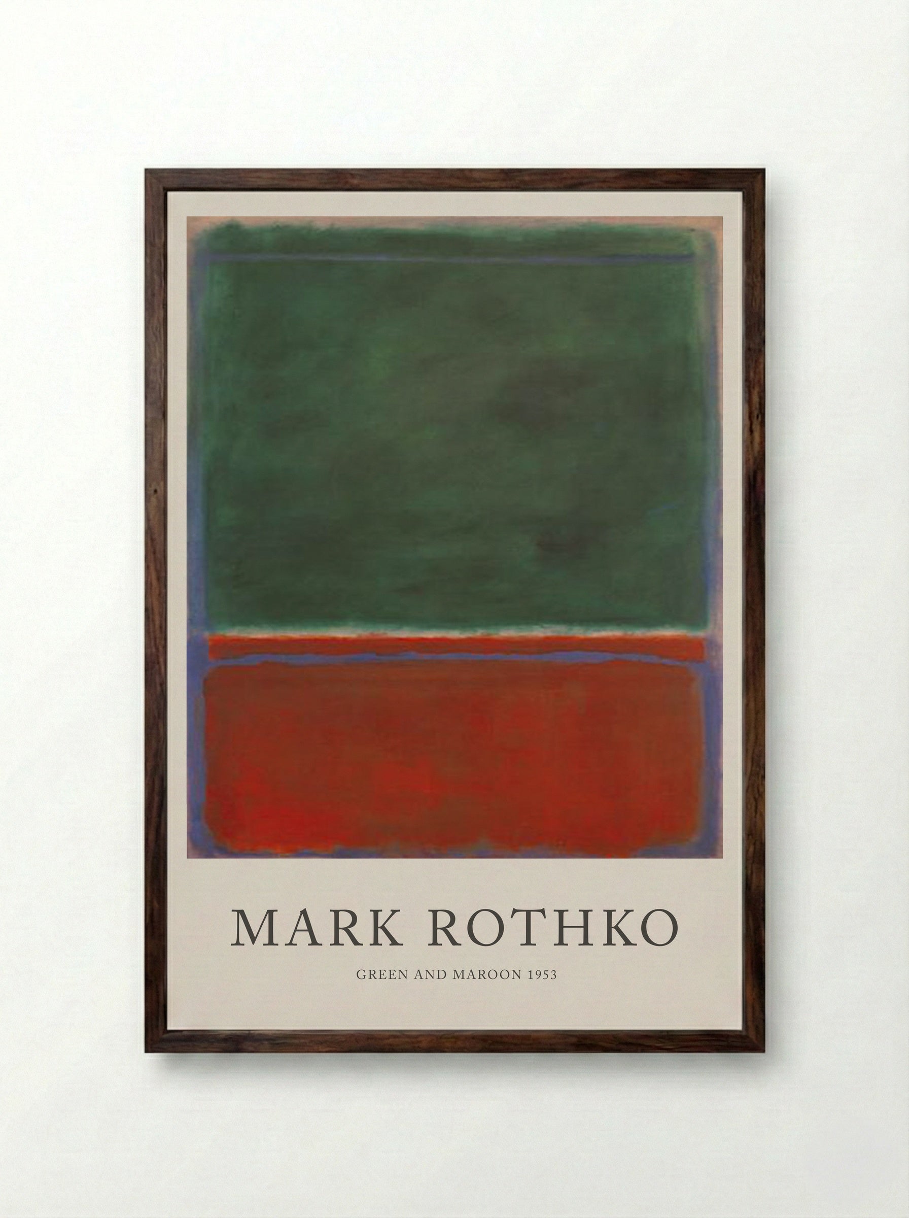 Green and Maroon - Mark Rothko - Framed Print Dark Wood