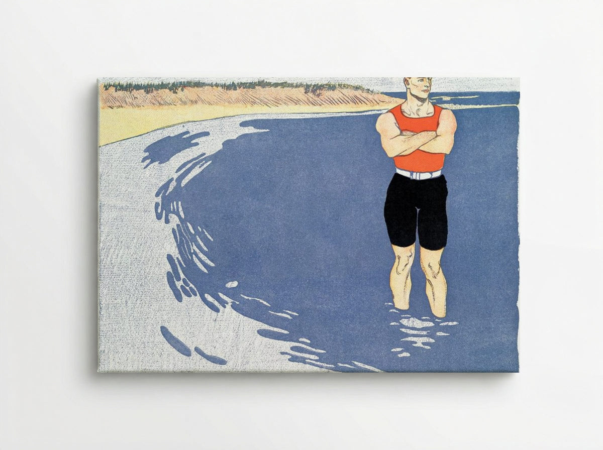 Man Standing in the Sea - Edward Penfield - Canvas