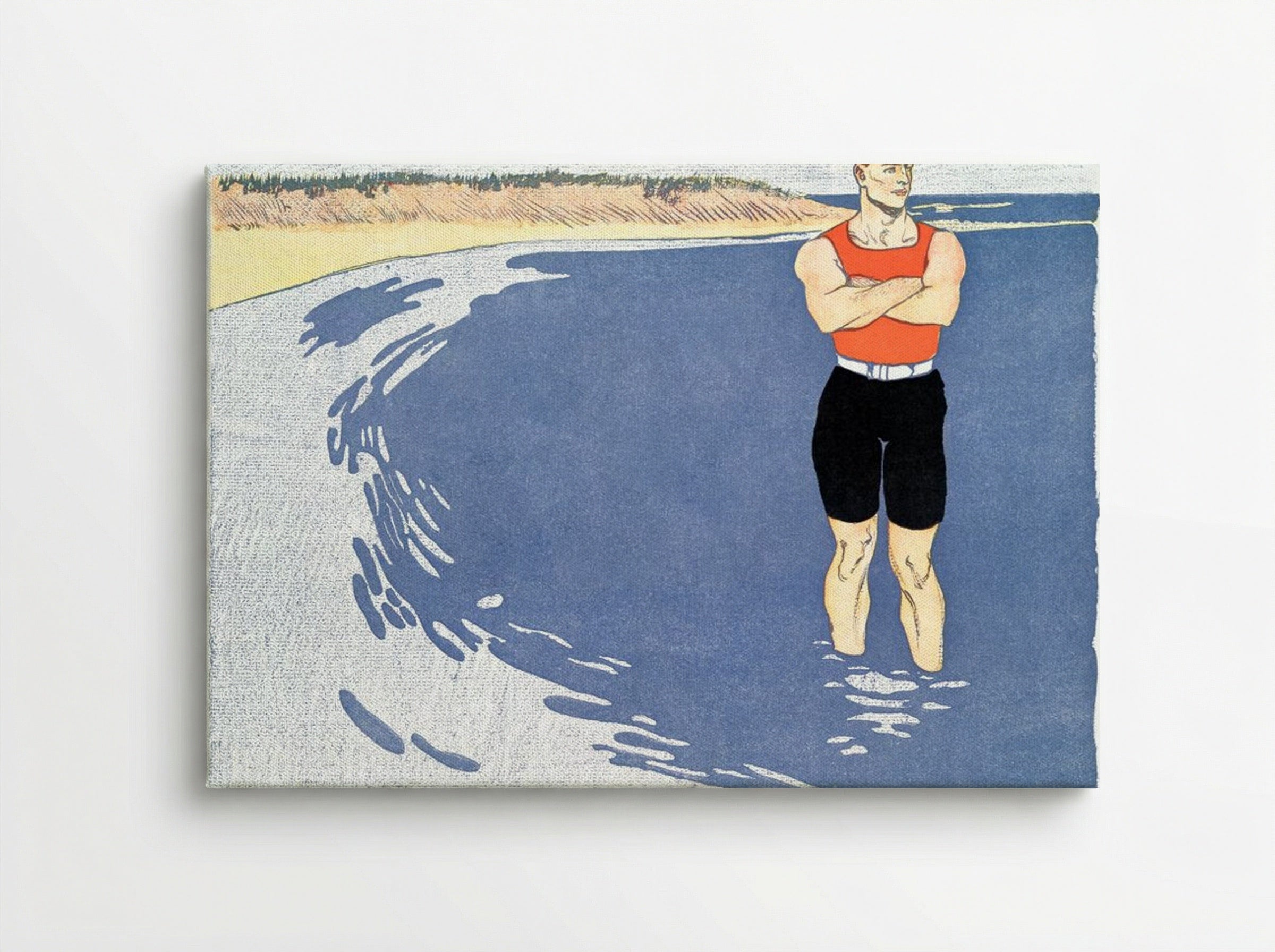Man Standing in the Sea - Edward Penfield - Canvas