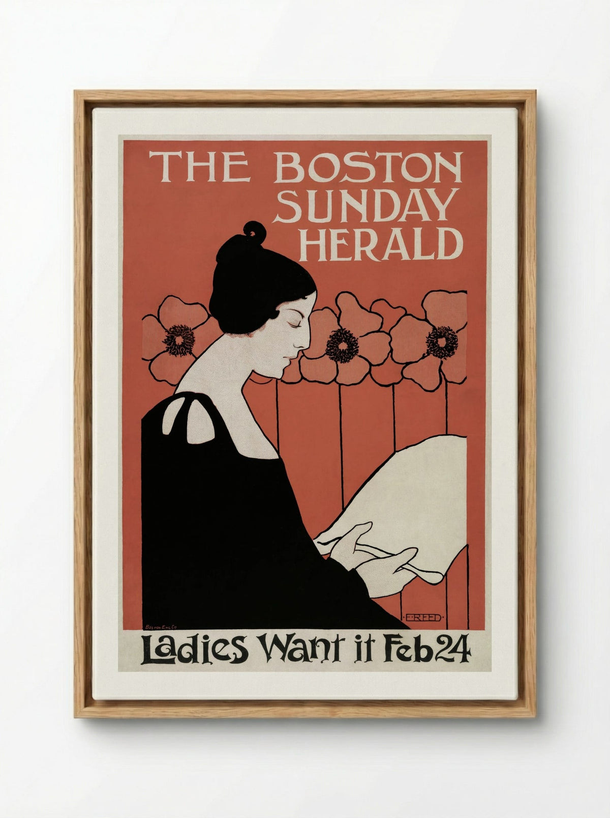 The Boston Sunday Herald - E.E. Reed - Framed Canvas Wood