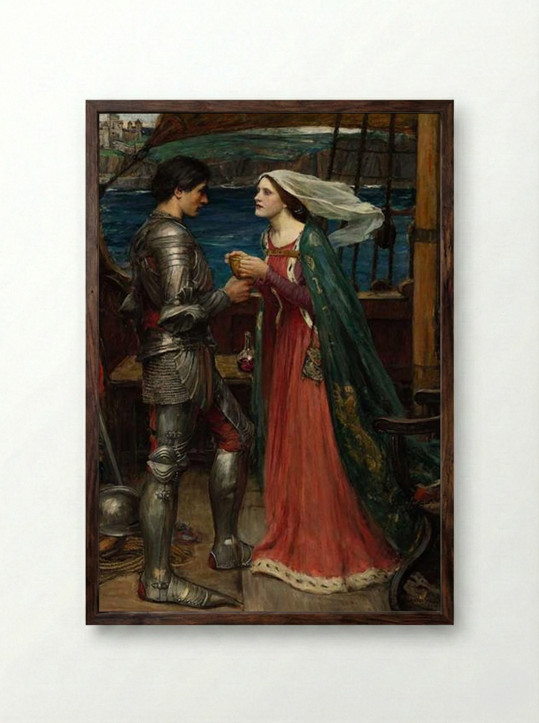 Tristram and Isolde - John William Waterhouse - Framed Print Dark Wood
