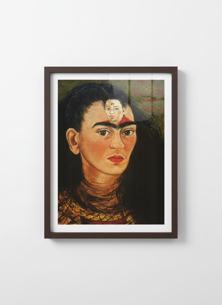 Diego and I - Frida Kahlo - Framed Print Dark Wood