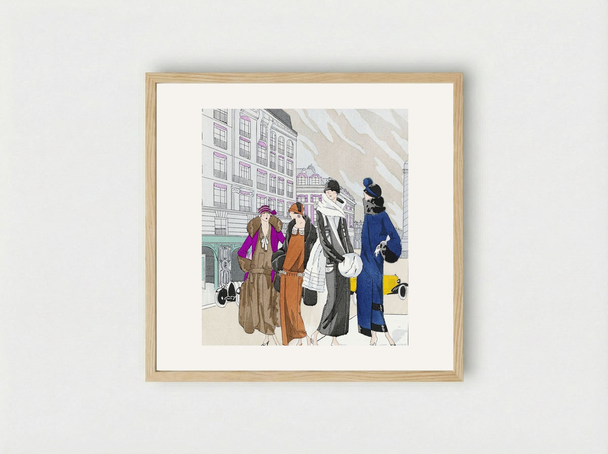 Four Ladies in Creations - Georges Prémet - Framed Print Wood