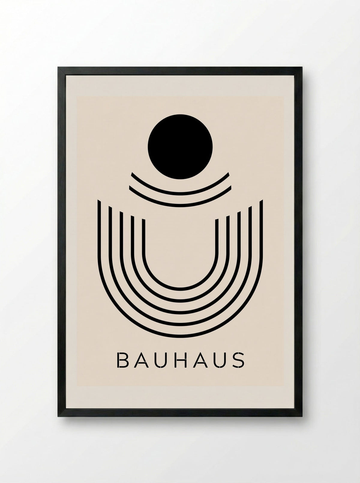 Bauhaus Arches and Orbit - Framed Print Black