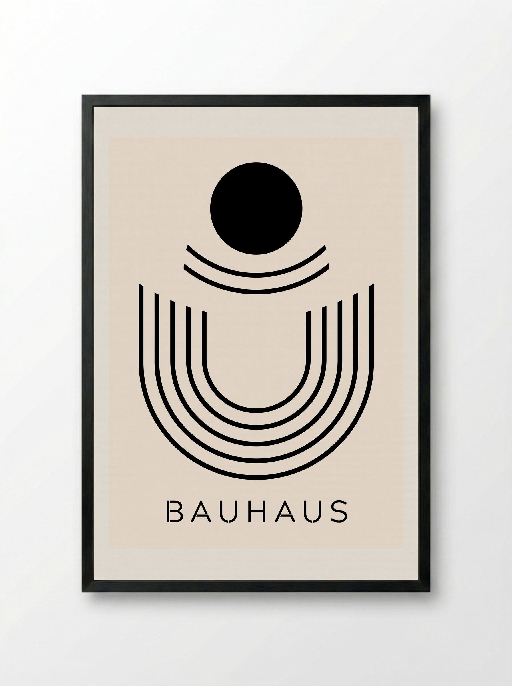 Bauhaus Arches and Orbit - Framed Print Black