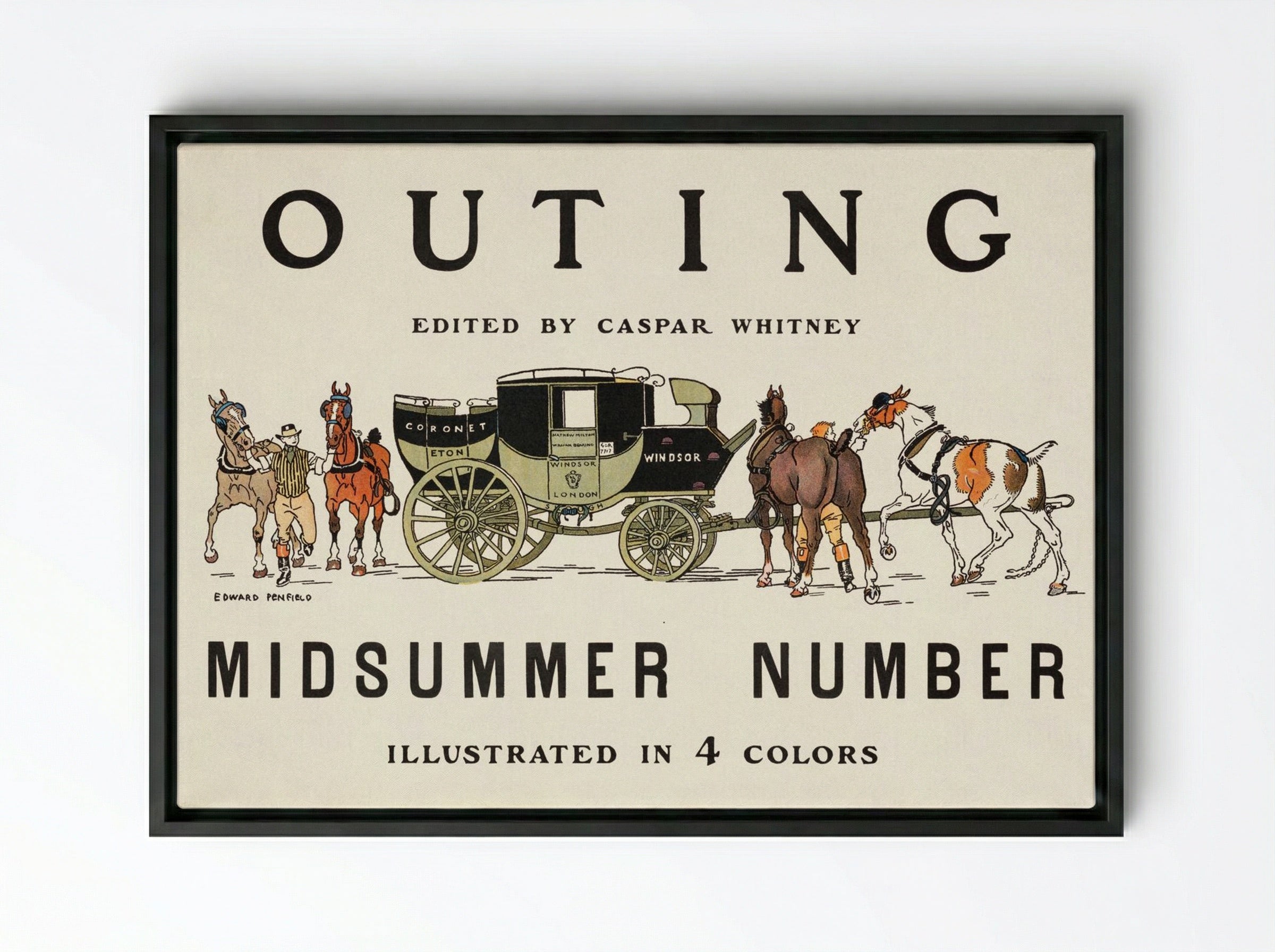 Outing, Midsummer Number - Edward Penfield - Framed Canvas Black