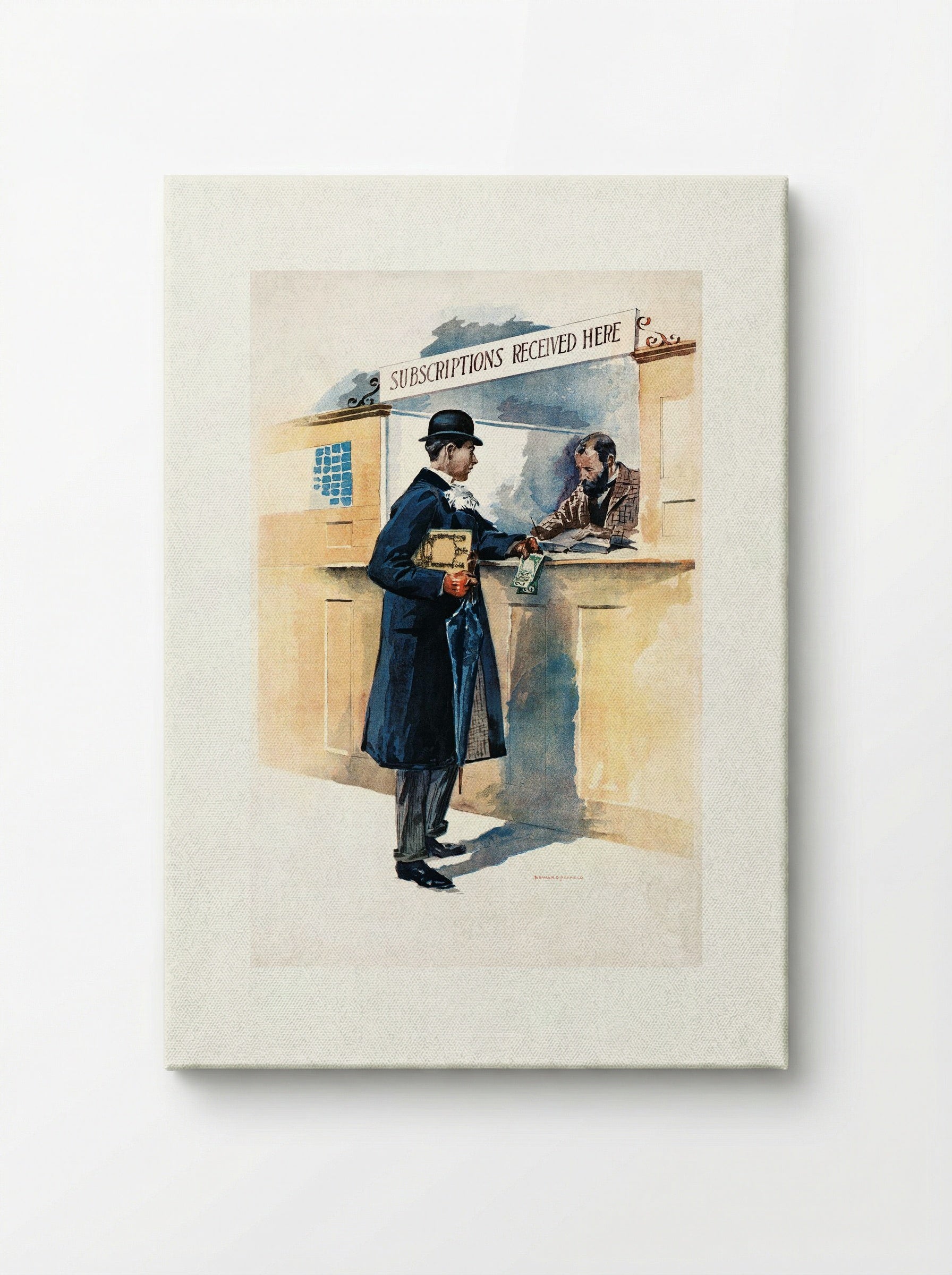 Man Getting Subscriptions - Edward Penfield - Canvas