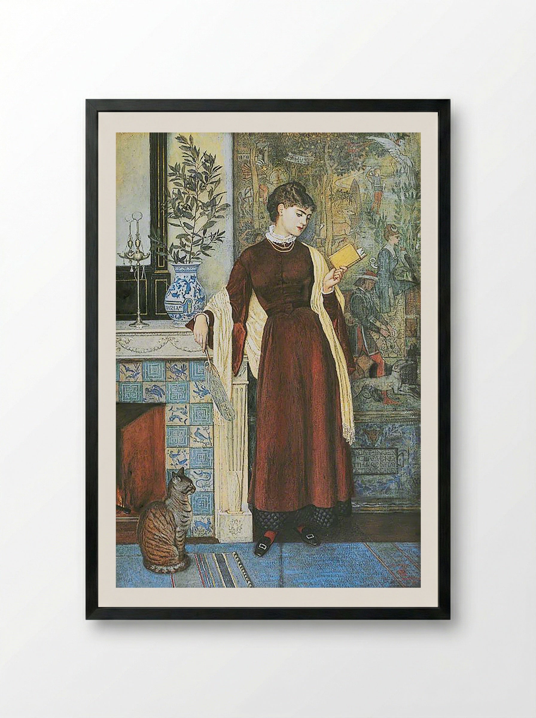 At Home. A Portrait - Walter Crane - Framed Print Black