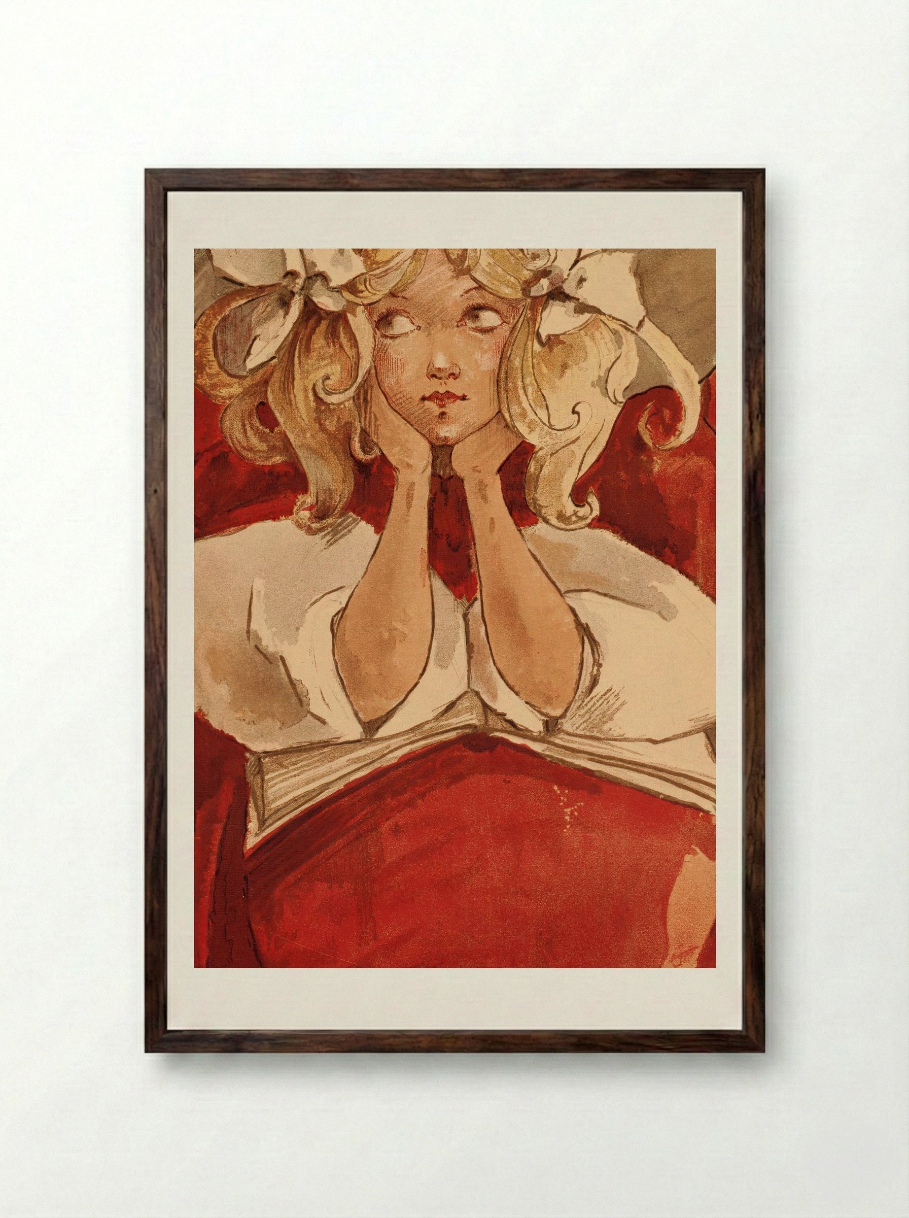 Fairy Tales (Mabel F. Blodgett Illustrations) - Ethel Reed - Framed Print Dark Wood