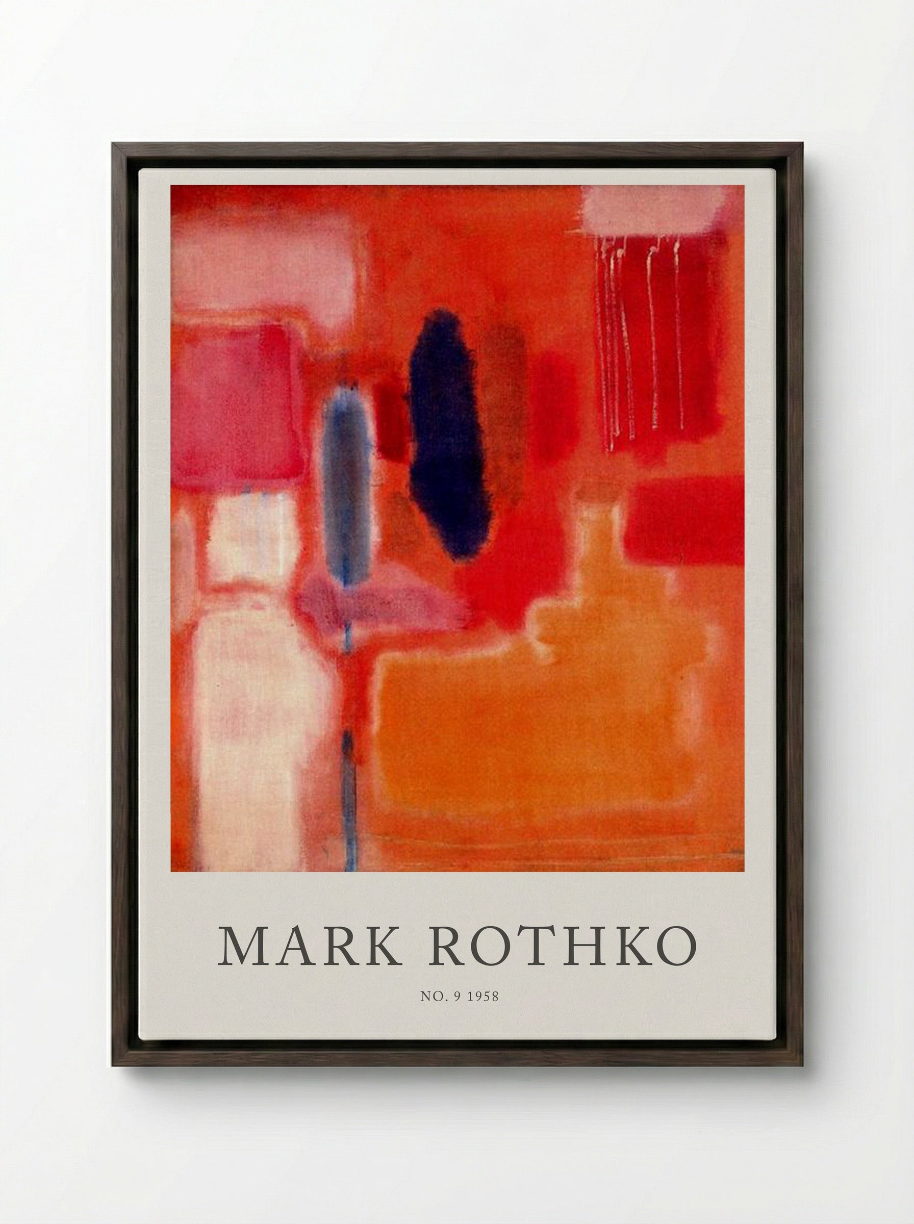 No. 9 - Mark Rothko - Framed Canvas Dark Wood