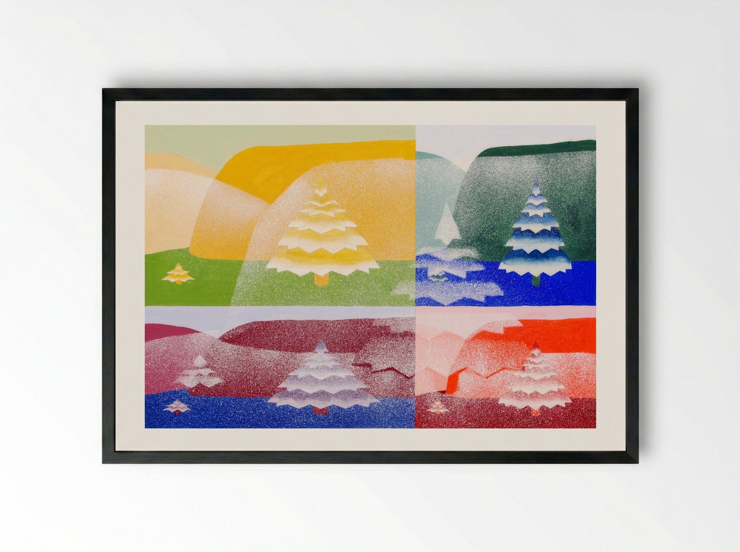 Trees, from 'The Mathematical Basis of the Arts' - Joseph Schillinger - Framed Print Black