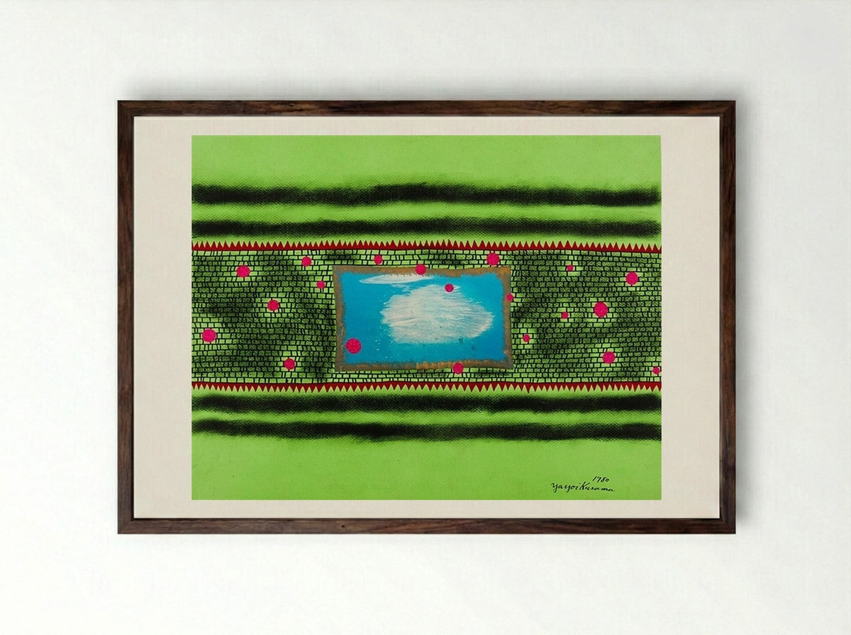 Traveling Water - Yayoi Kusama - Framed Print Dark Wood