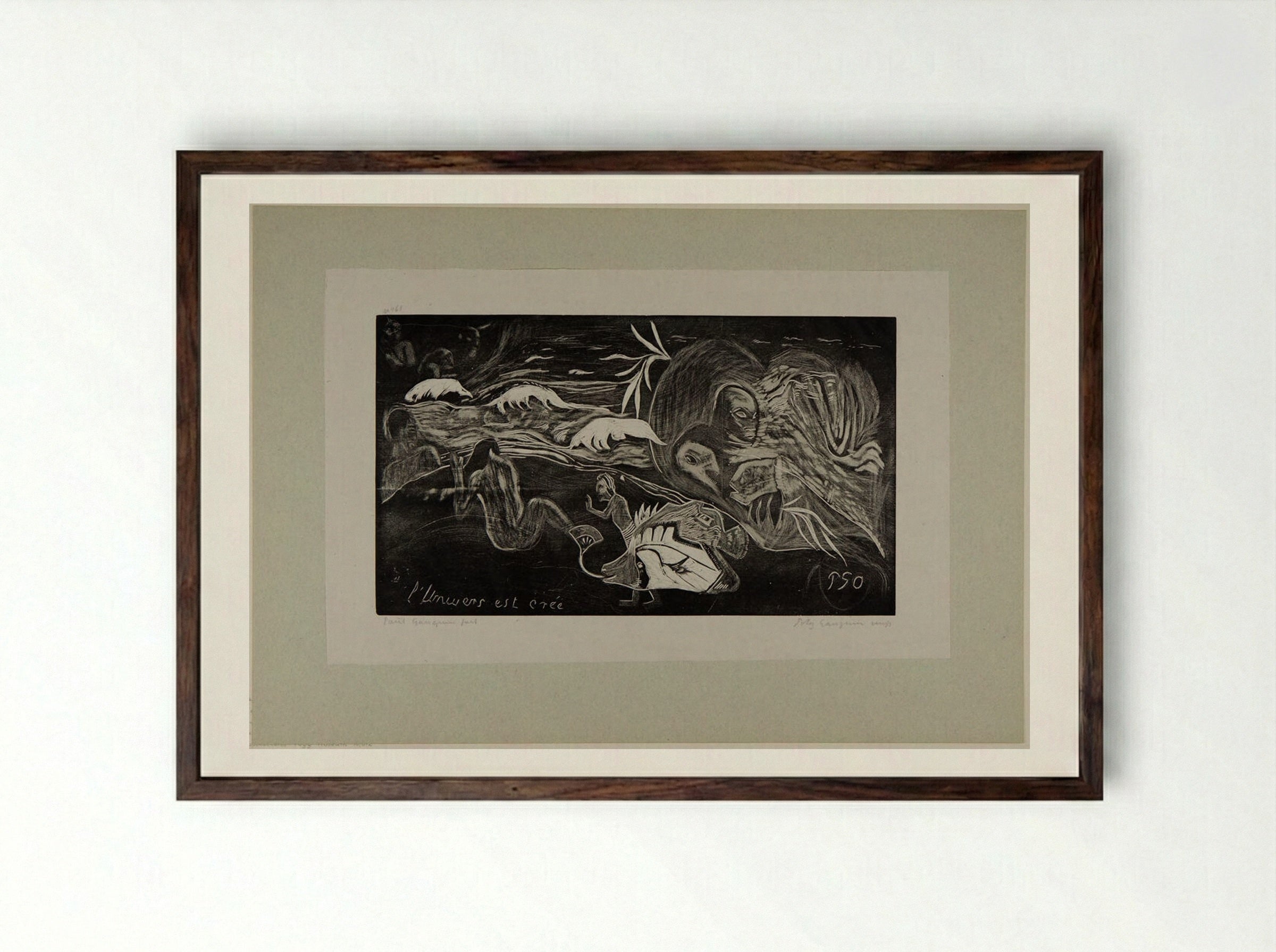 The Universe Is Created - Paul Gauguin - Framed Print Dark Wood