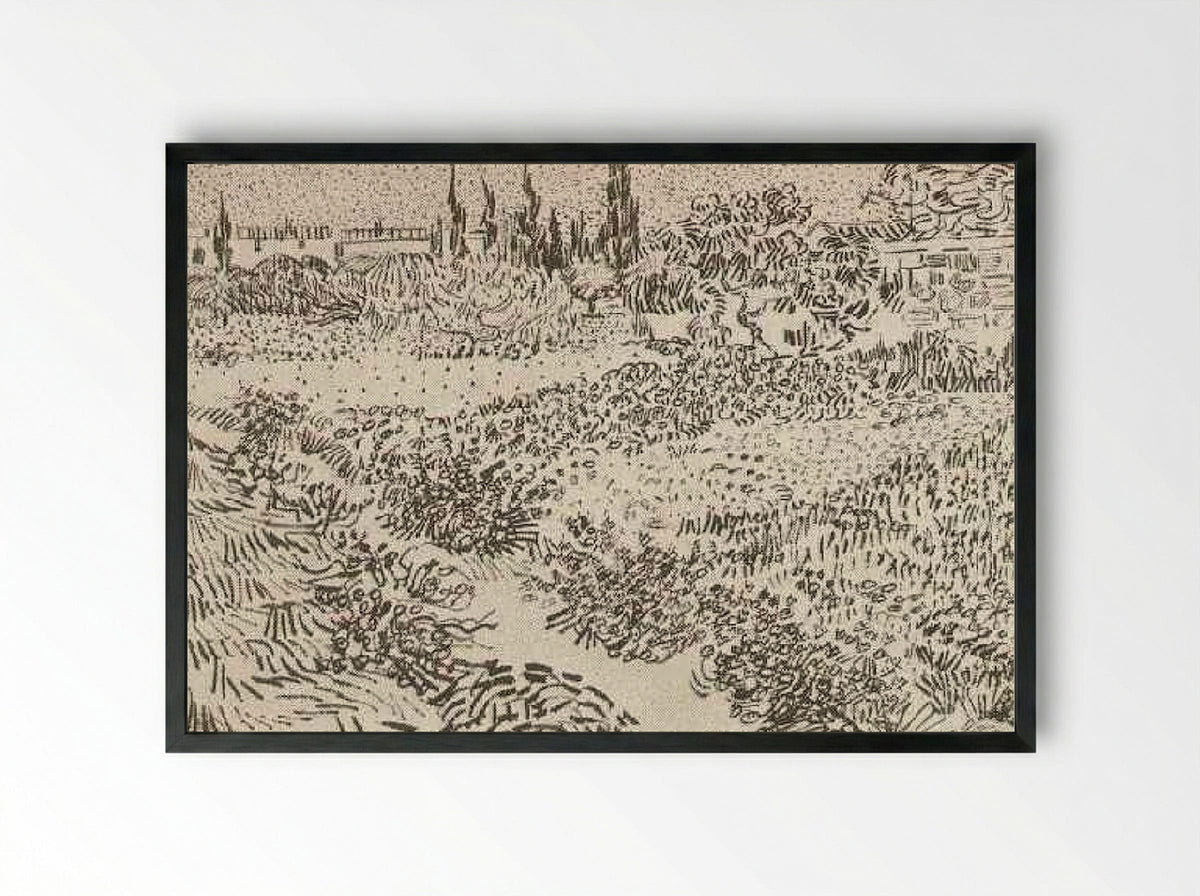 Garden with Flowers - Vincent van Gogh - Framed Print Black