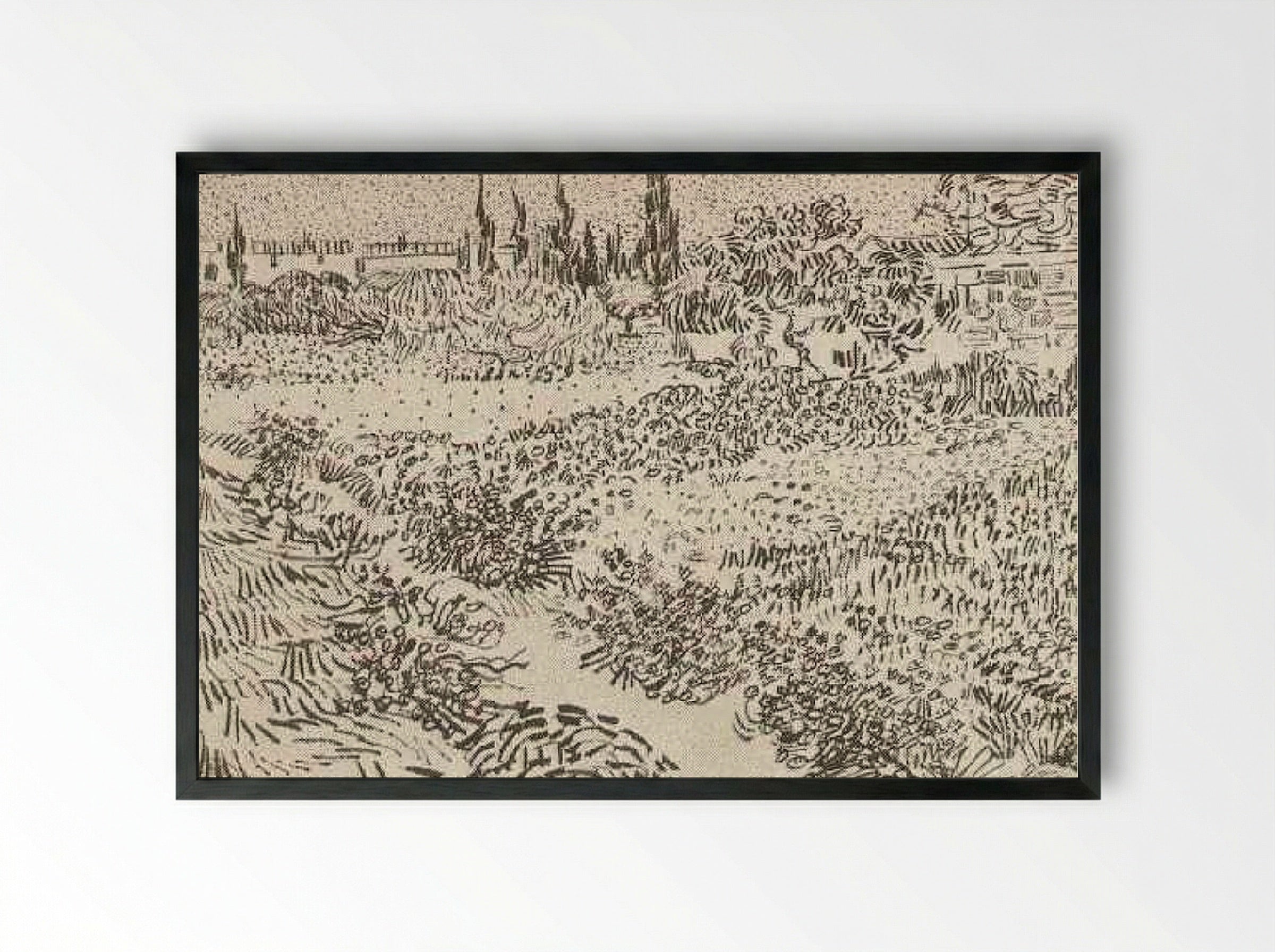 Garden with Flowers - Vincent van Gogh - Framed Print Black