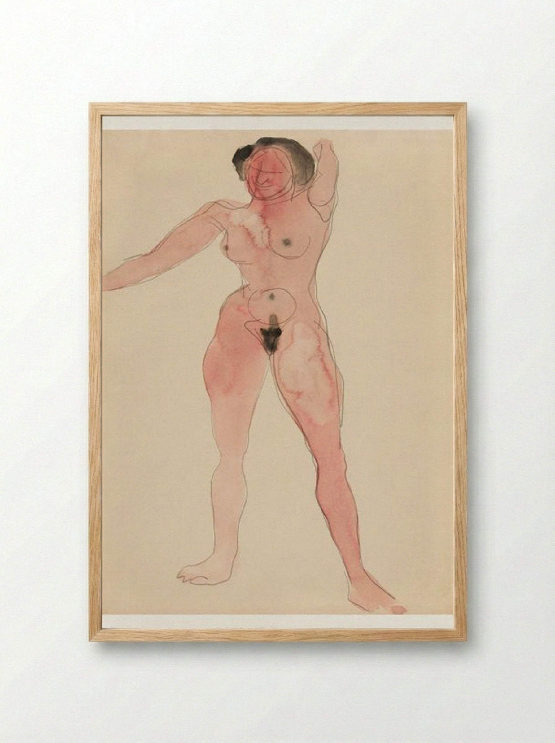 Female Nude (Standing Figure) - Charles Demuth - Framed Print Wood
