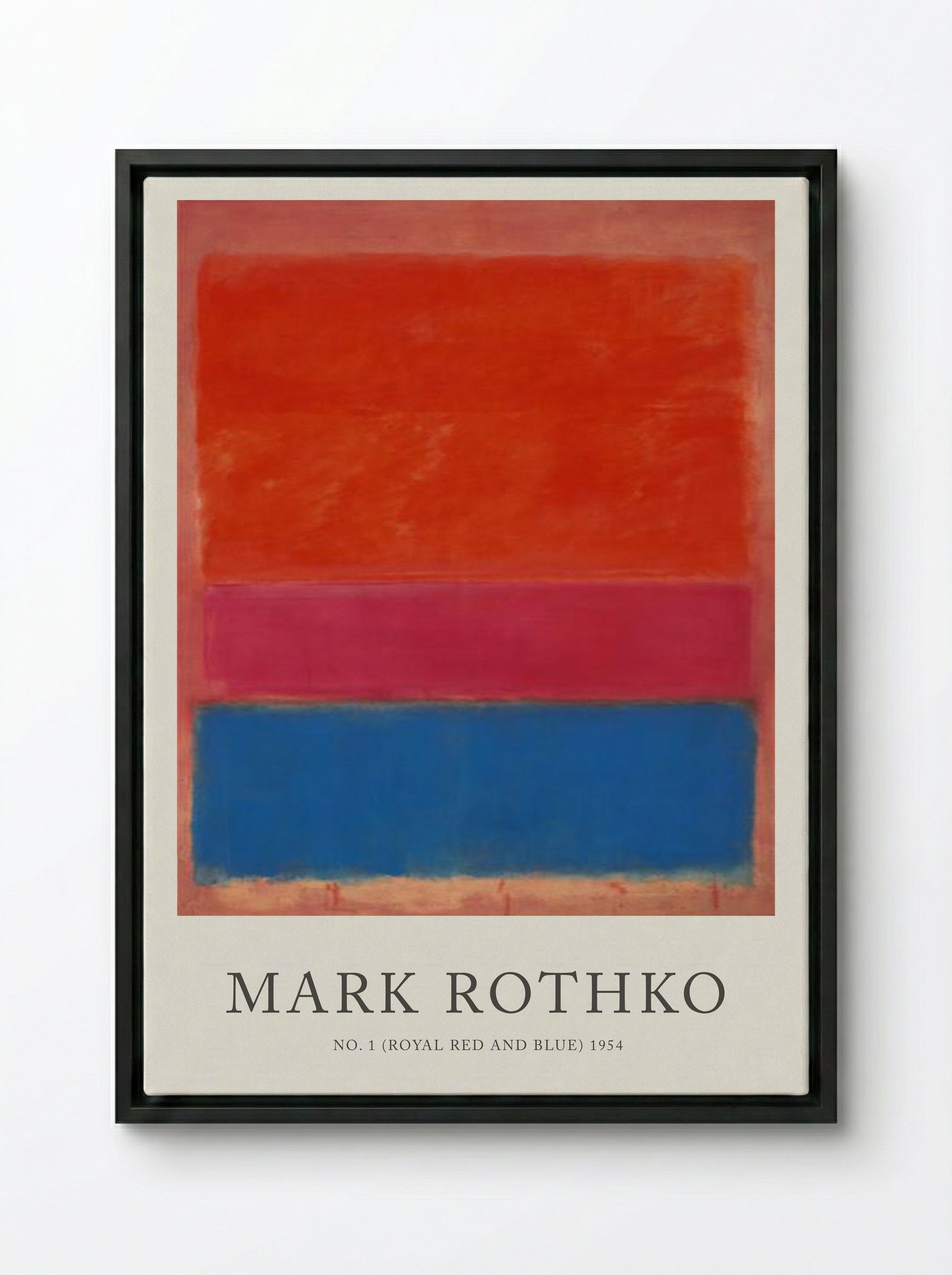No. 1 (Royal Red and Blue) - Mark Rothko - Framed Canvas Black