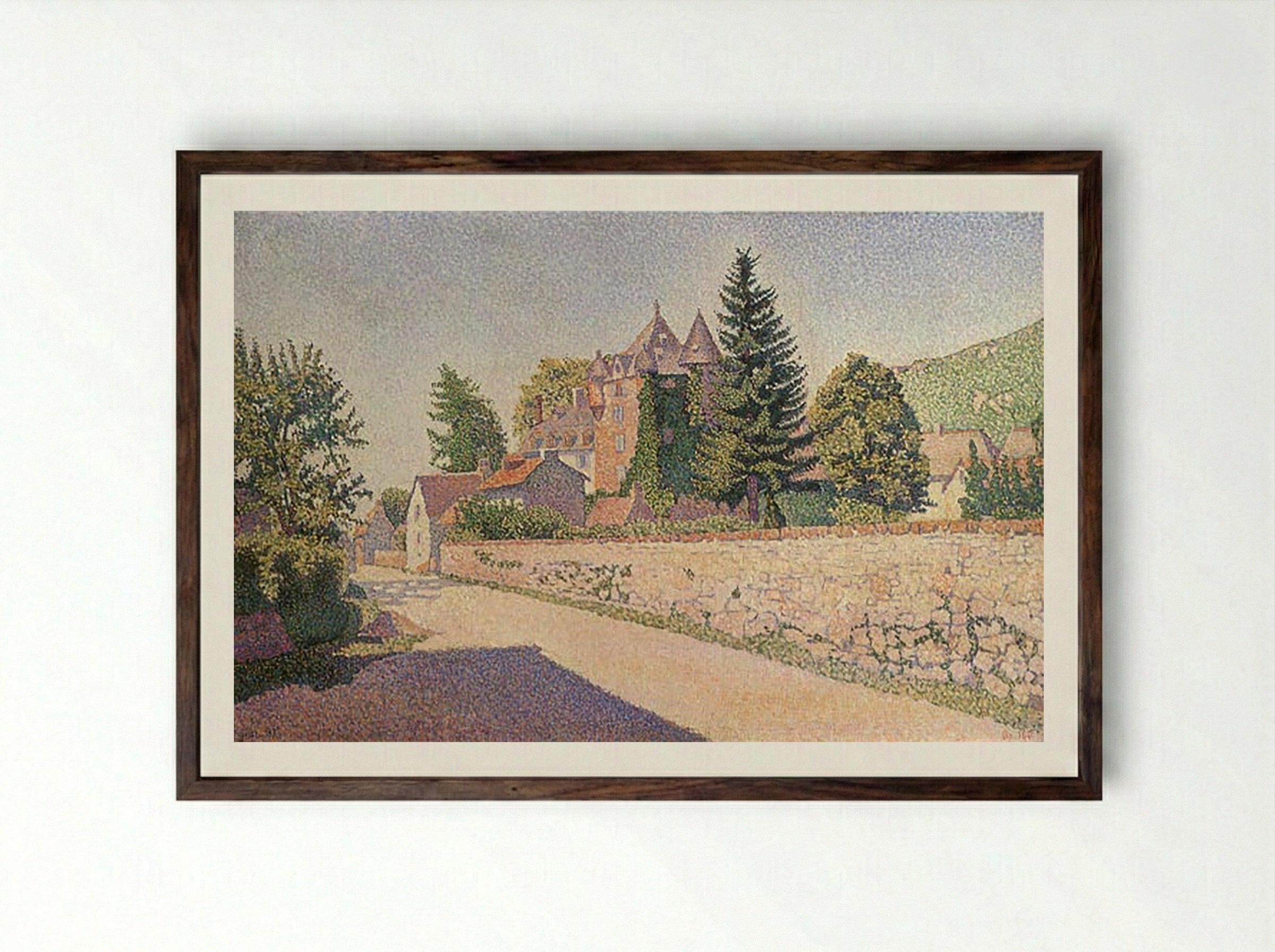Chateau de Comblat - Paul Signac - Framed Print Dark Wood