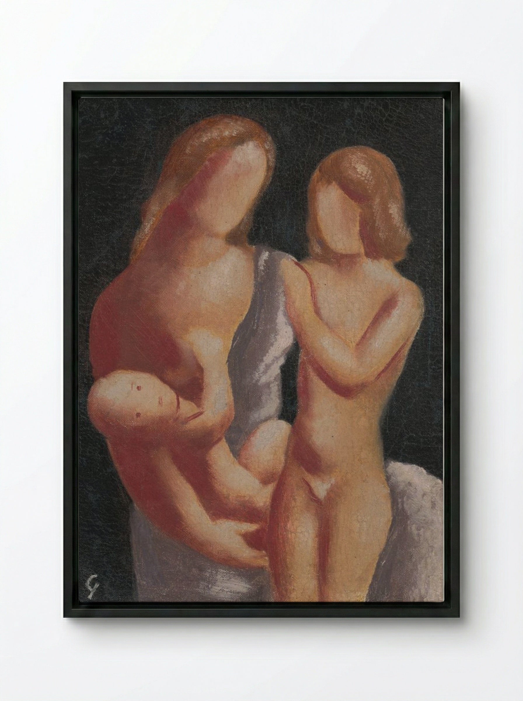Family - Mikuláš Galanda - Framed Canvas Black