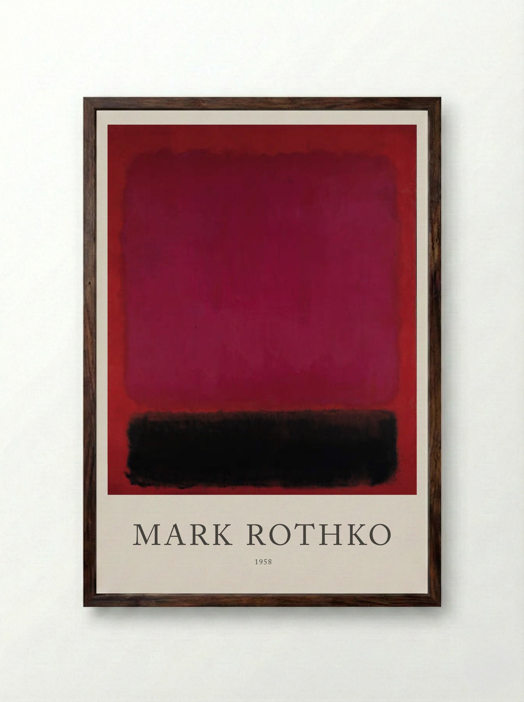 Untitled (Magenta, Red, and Black) - Mark Rothko - Framed Print Dark Wood