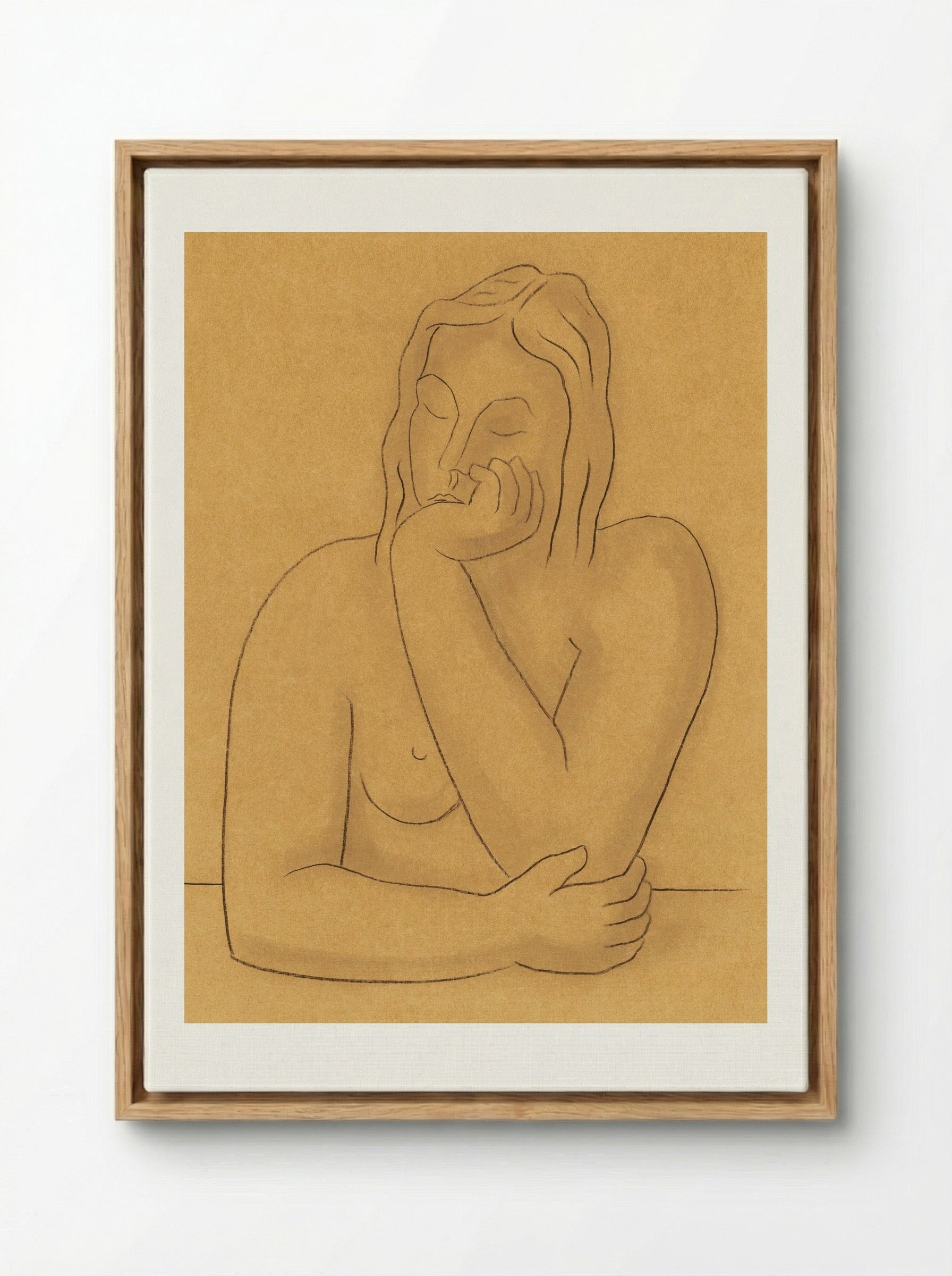 Seated Woman - Mikuláš Galanda - Framed Canvas Wood