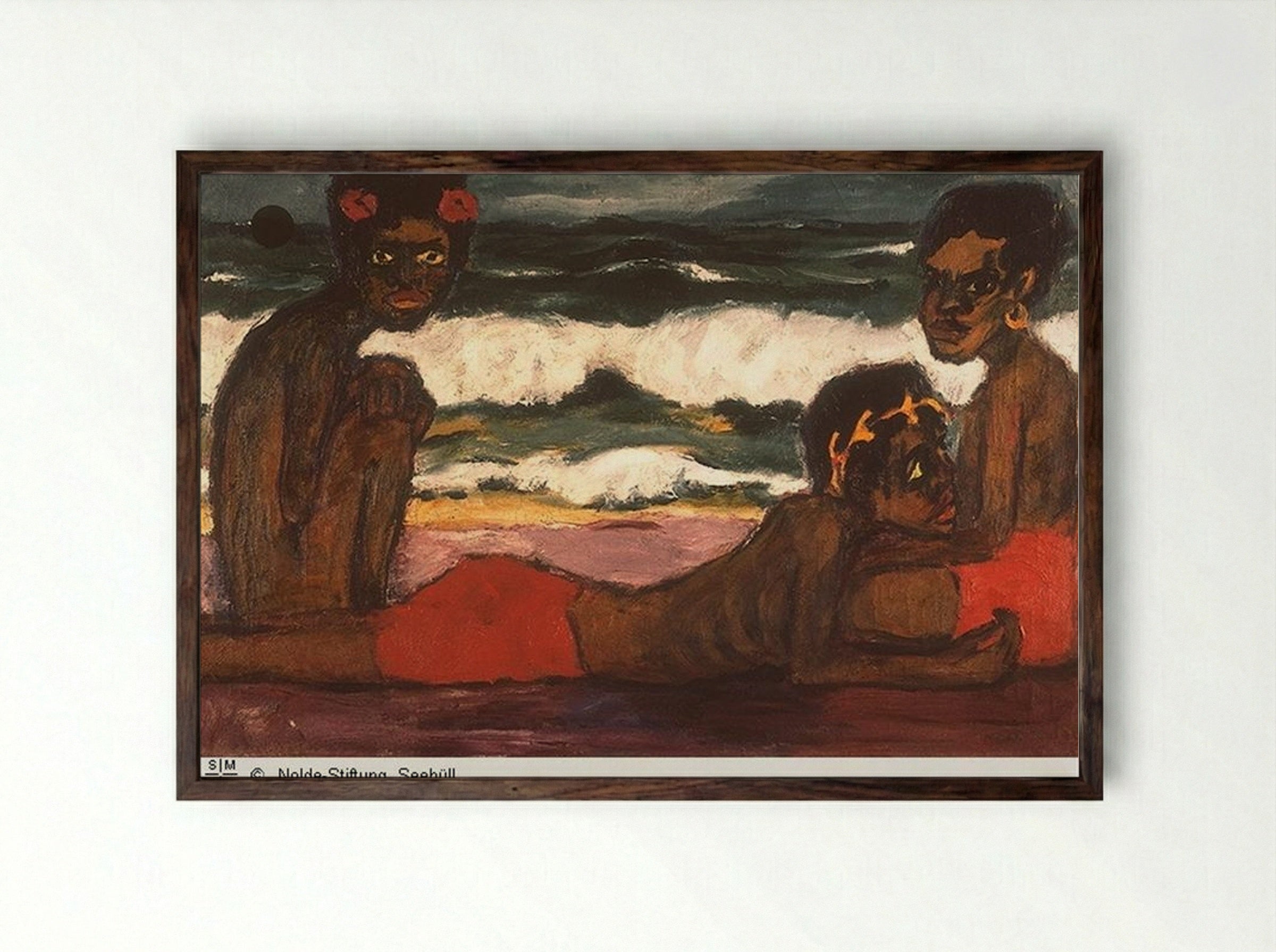 Papuan Youth - Emil Nolde - Framed Print Dark Wood