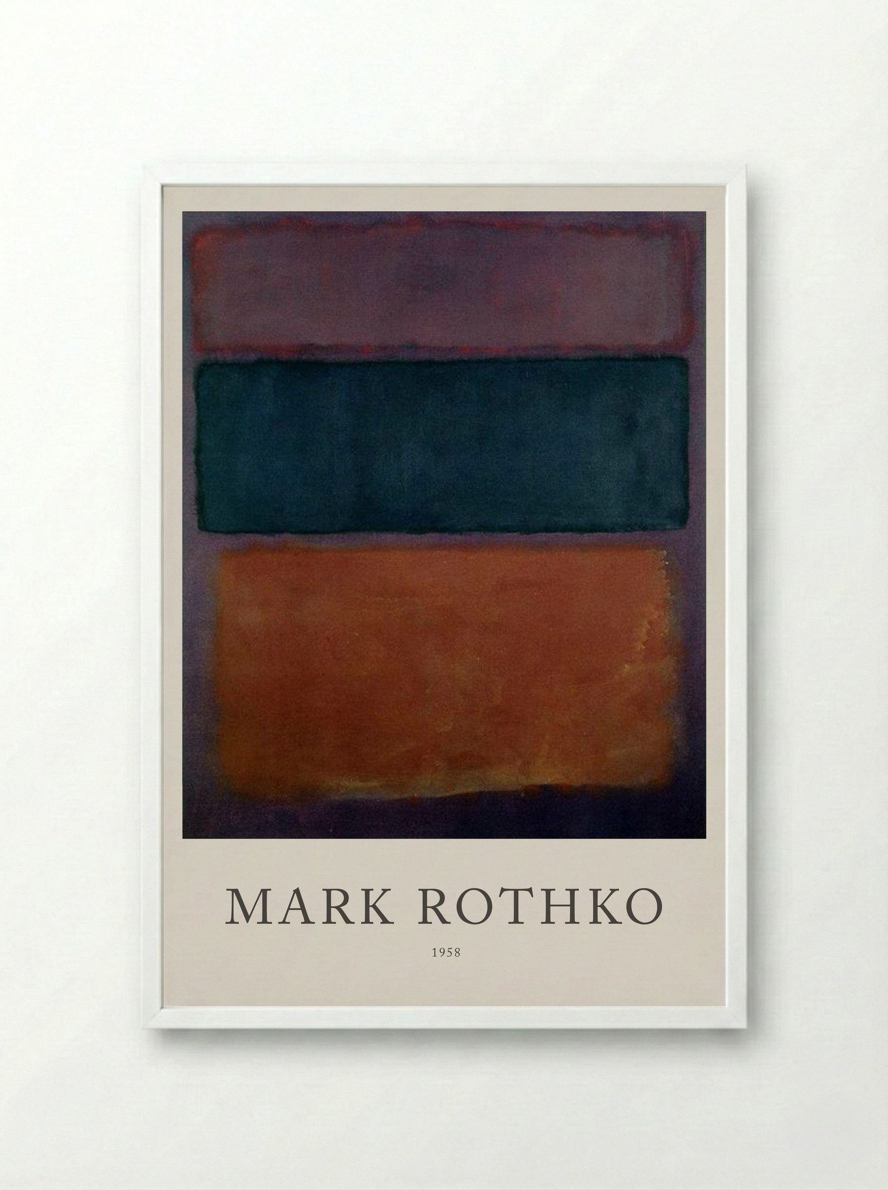Untitled (Three Rectangles, 1958) - Mark Rothko - Framed Print White
