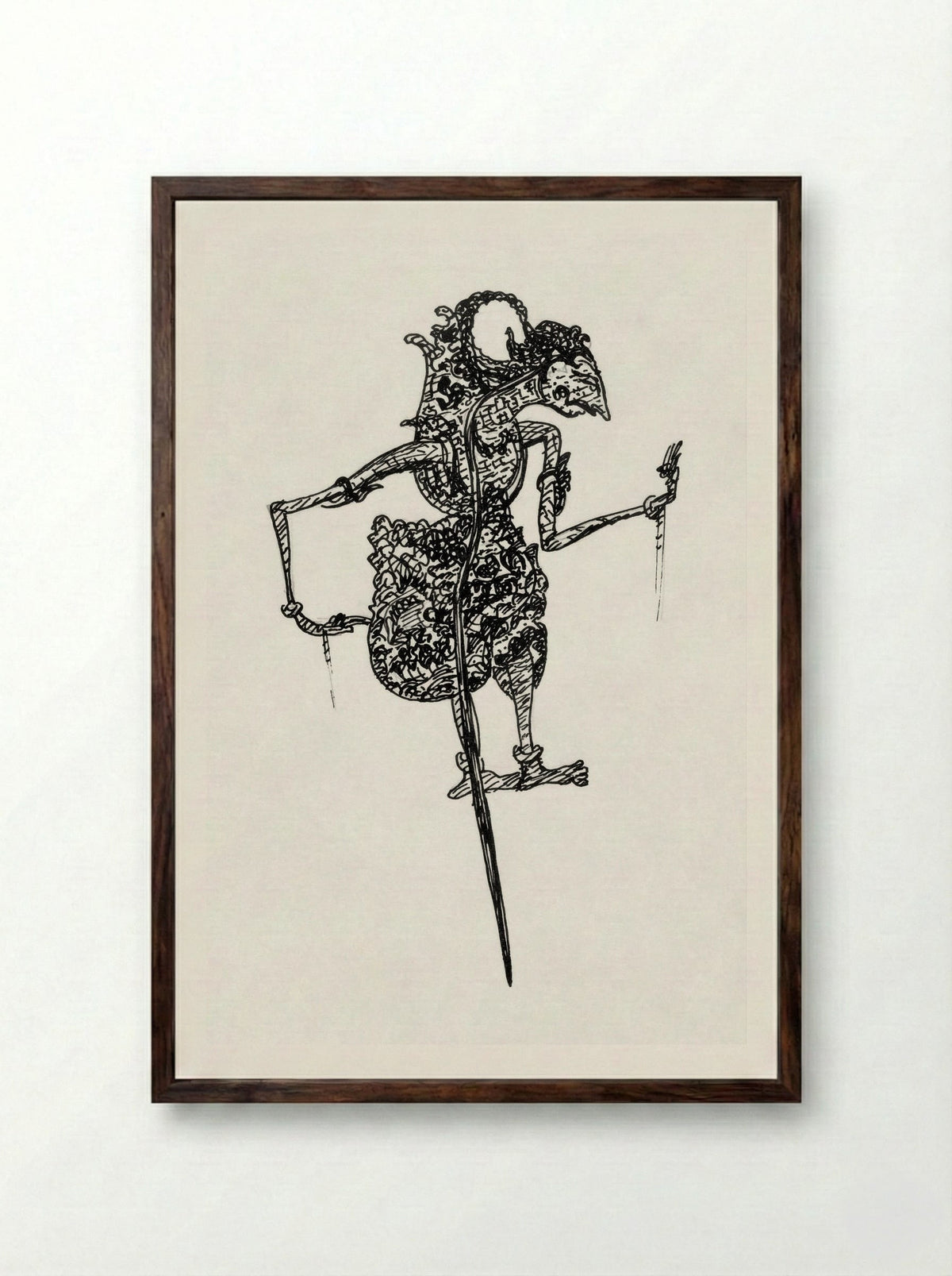 Wajangpop (Wayang Puppet) - Leo Gestel - Framed Print Dark Wood