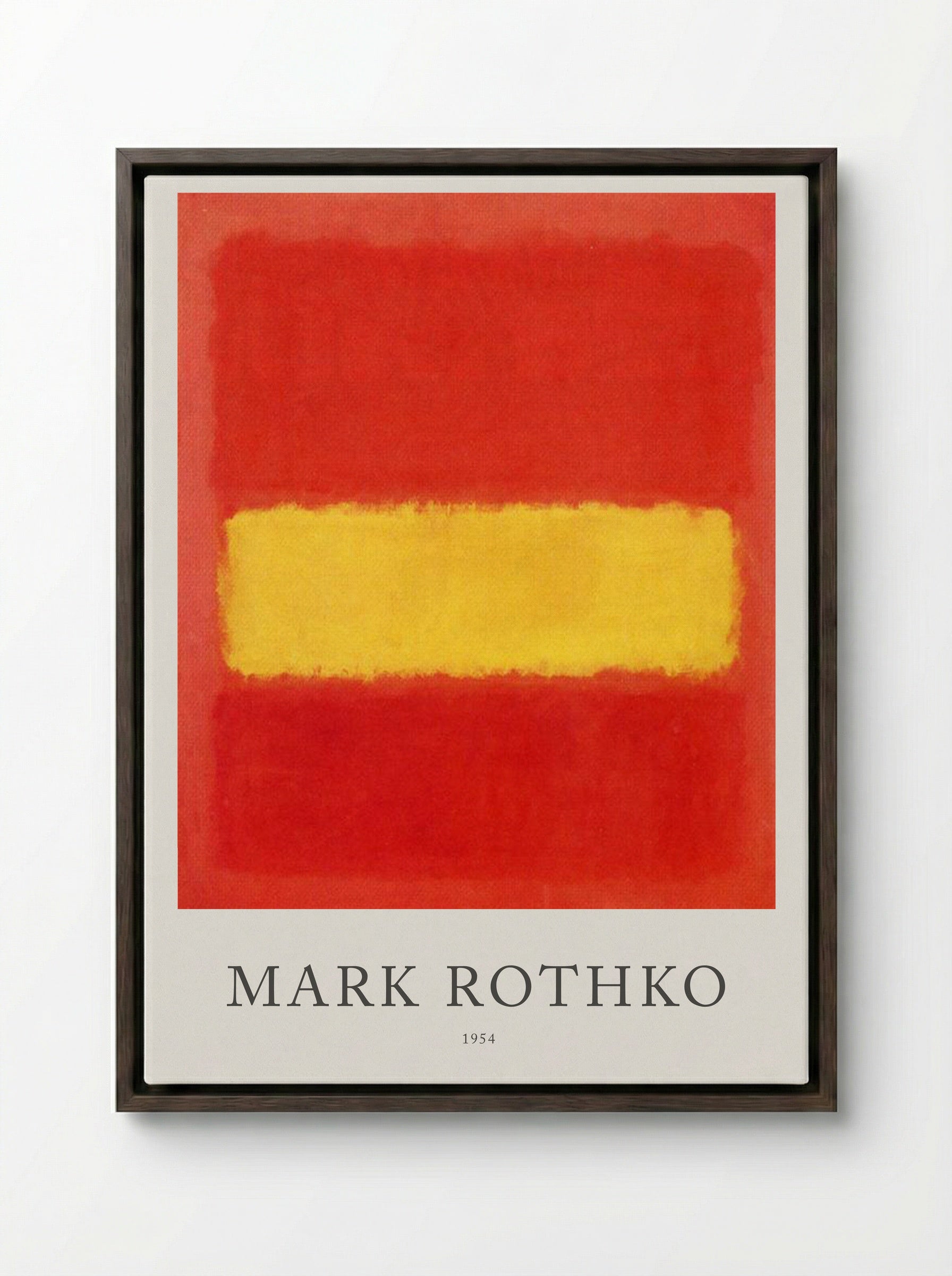 Untitled (Red and Yellow) - Mark Rothko - Framed Canvas Dark Wood