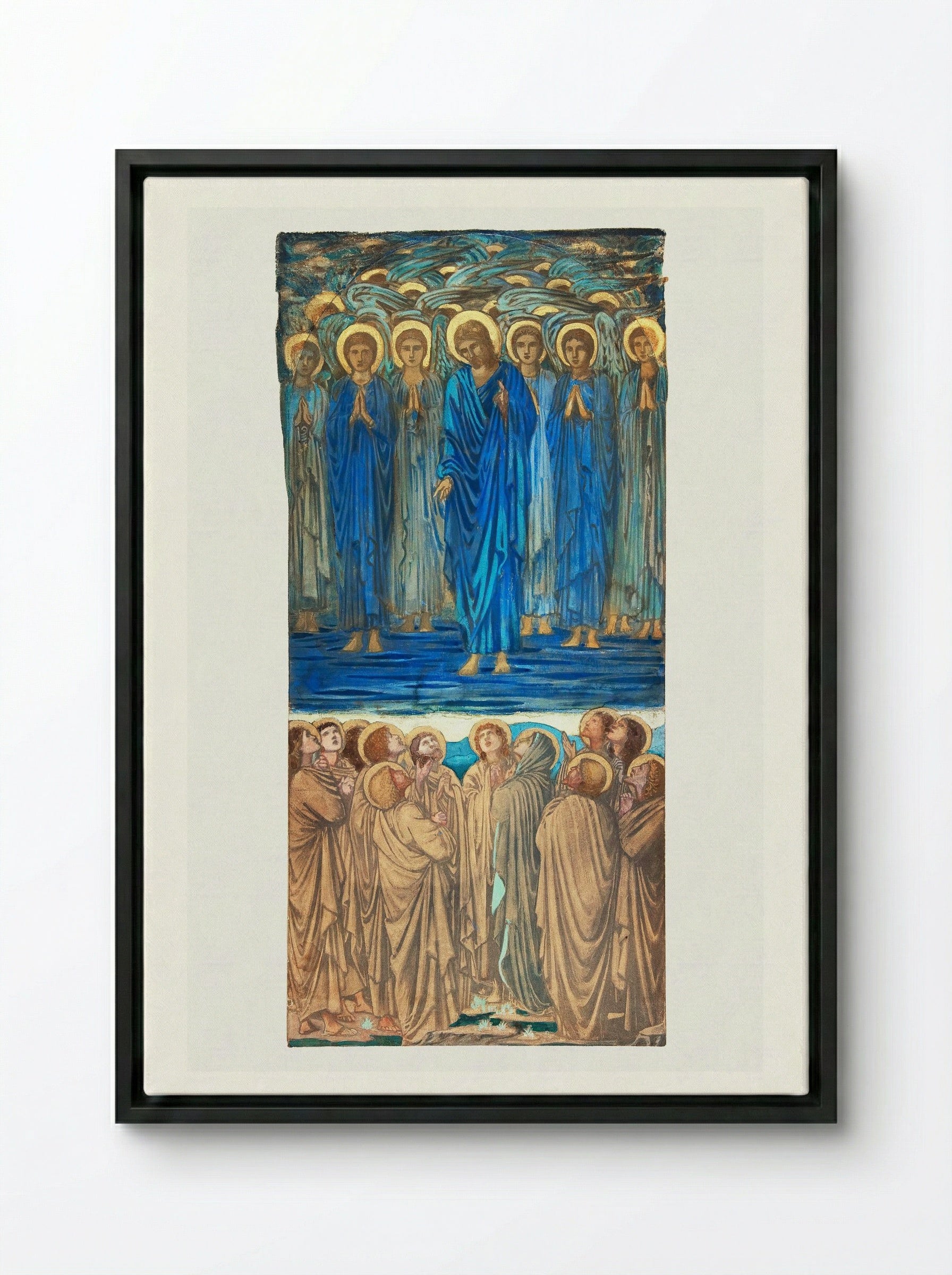 Study for 'The Ascension of Christ' Stained-Glass Window - Edward Burne-Jones - Framed Canvas Black