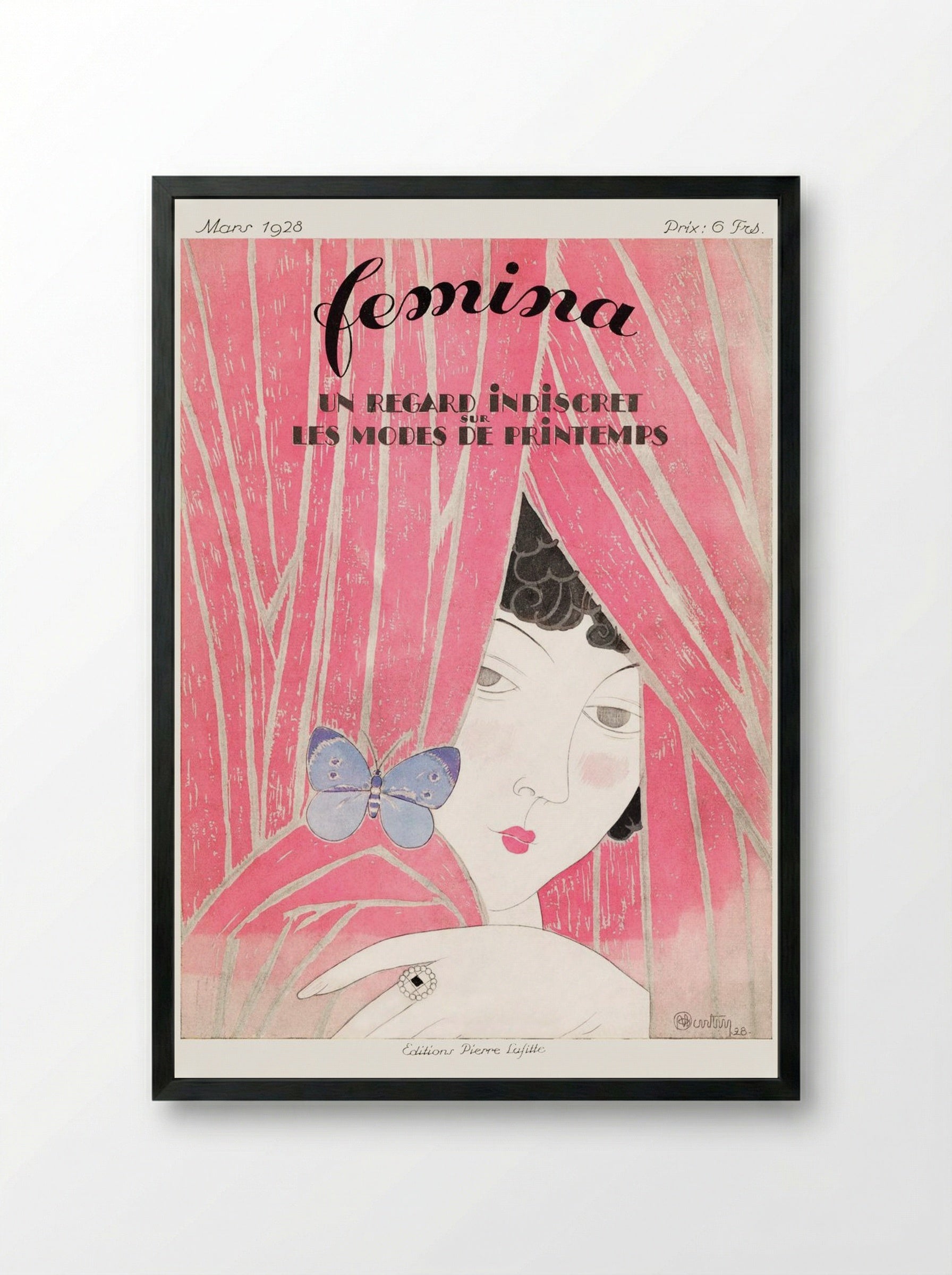 The Fashion Magazine as Temptress, Femina - Georges Léonnec - Framed Print Black