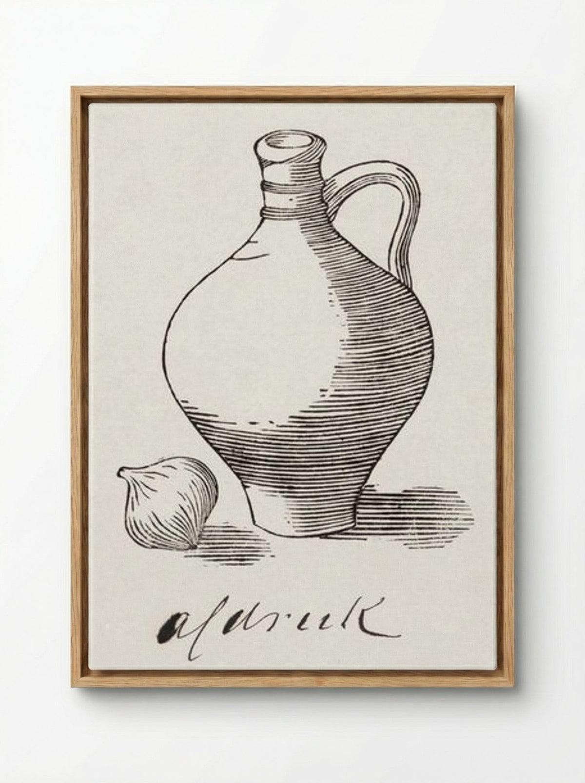 Still Life with Jug and Onion - Julie de Graag - Framed Canvas Wood