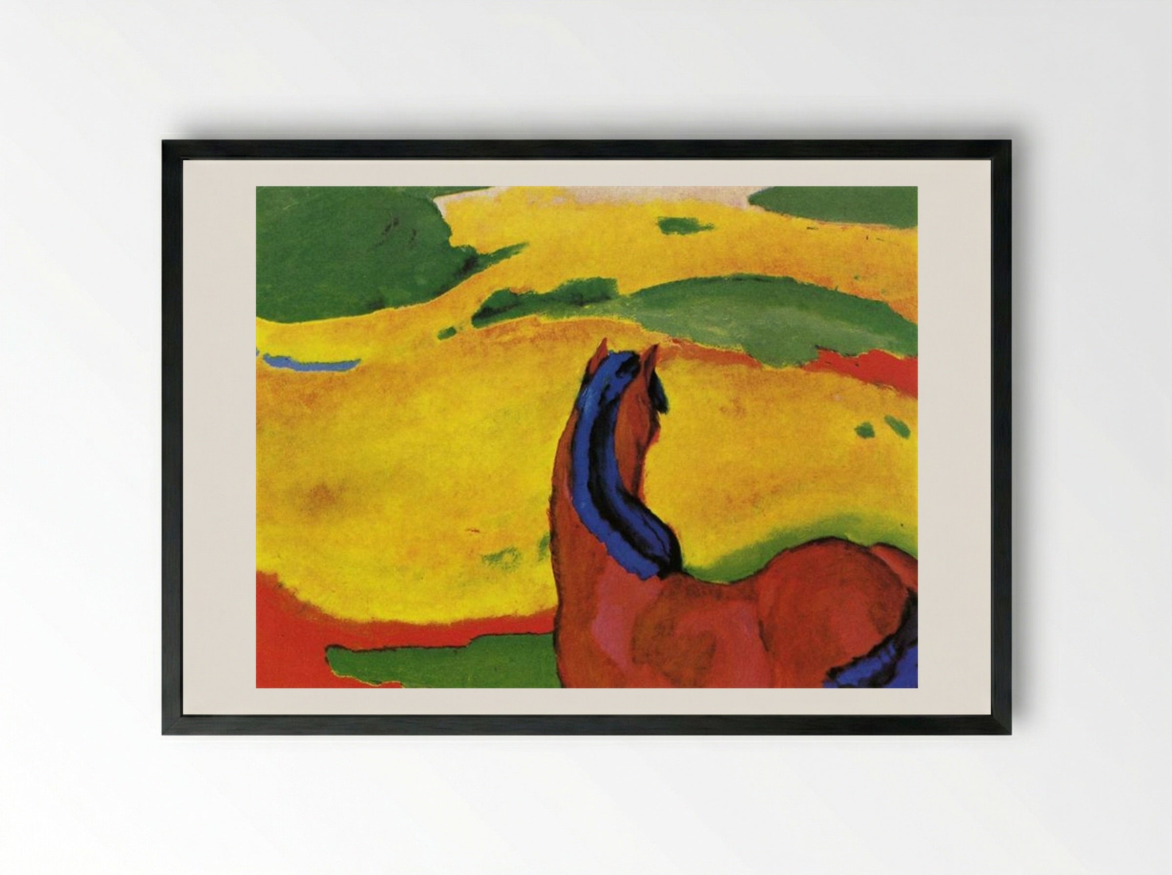 Horse in a Landscape - Franz Marc - Framed Print Black