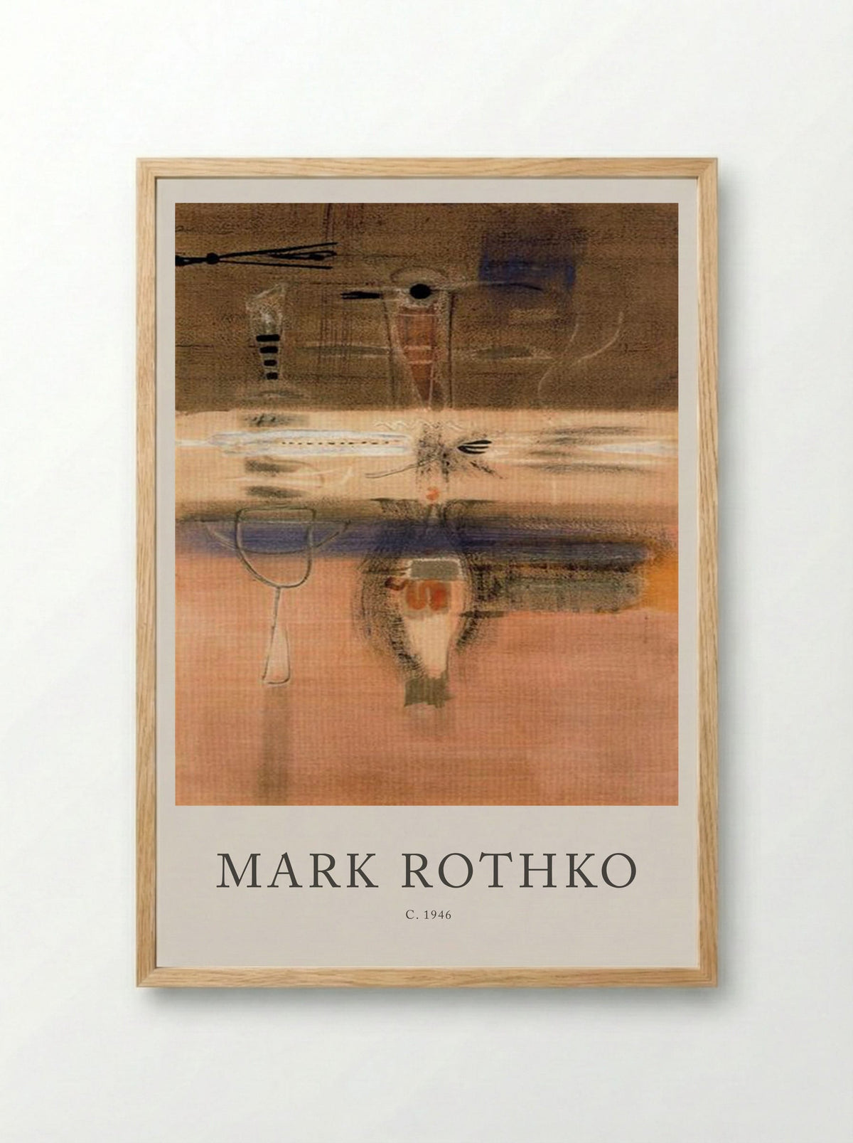 Untitled (Biomorphic Composition) - Mark Rothko - Framed Print Wood