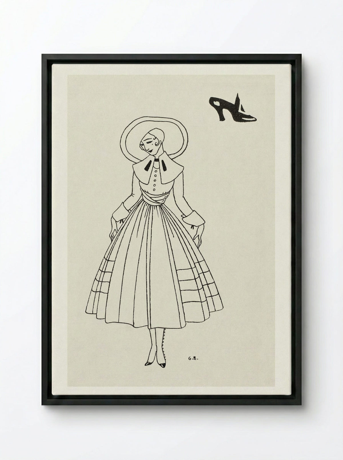 No. 8, 9, p. 26 from Gazette du Bon Ton - George Barbier - Framed Canvas Black