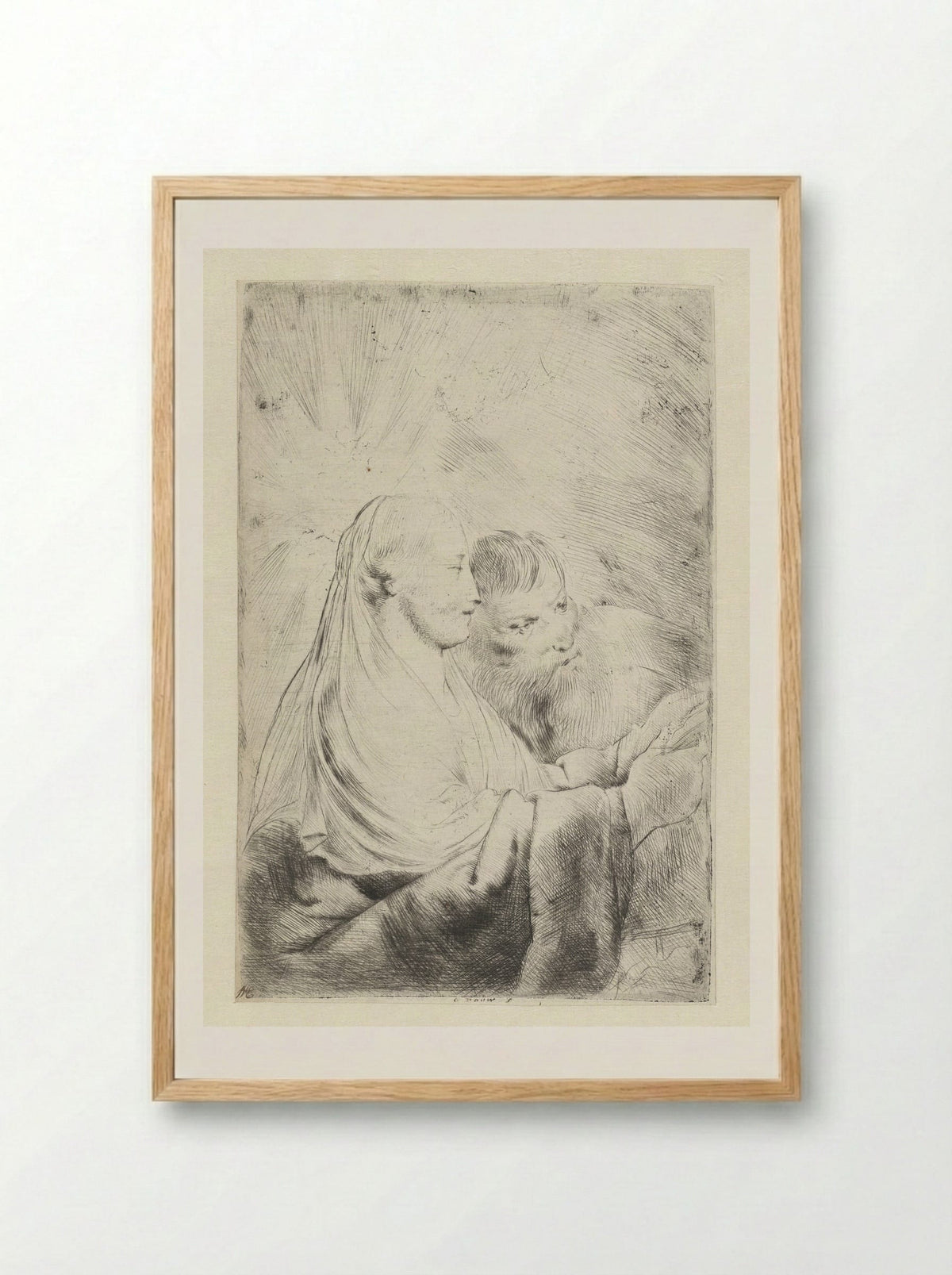 Maria en Jozef - Pieter de Grebber - Framed Print Wood
