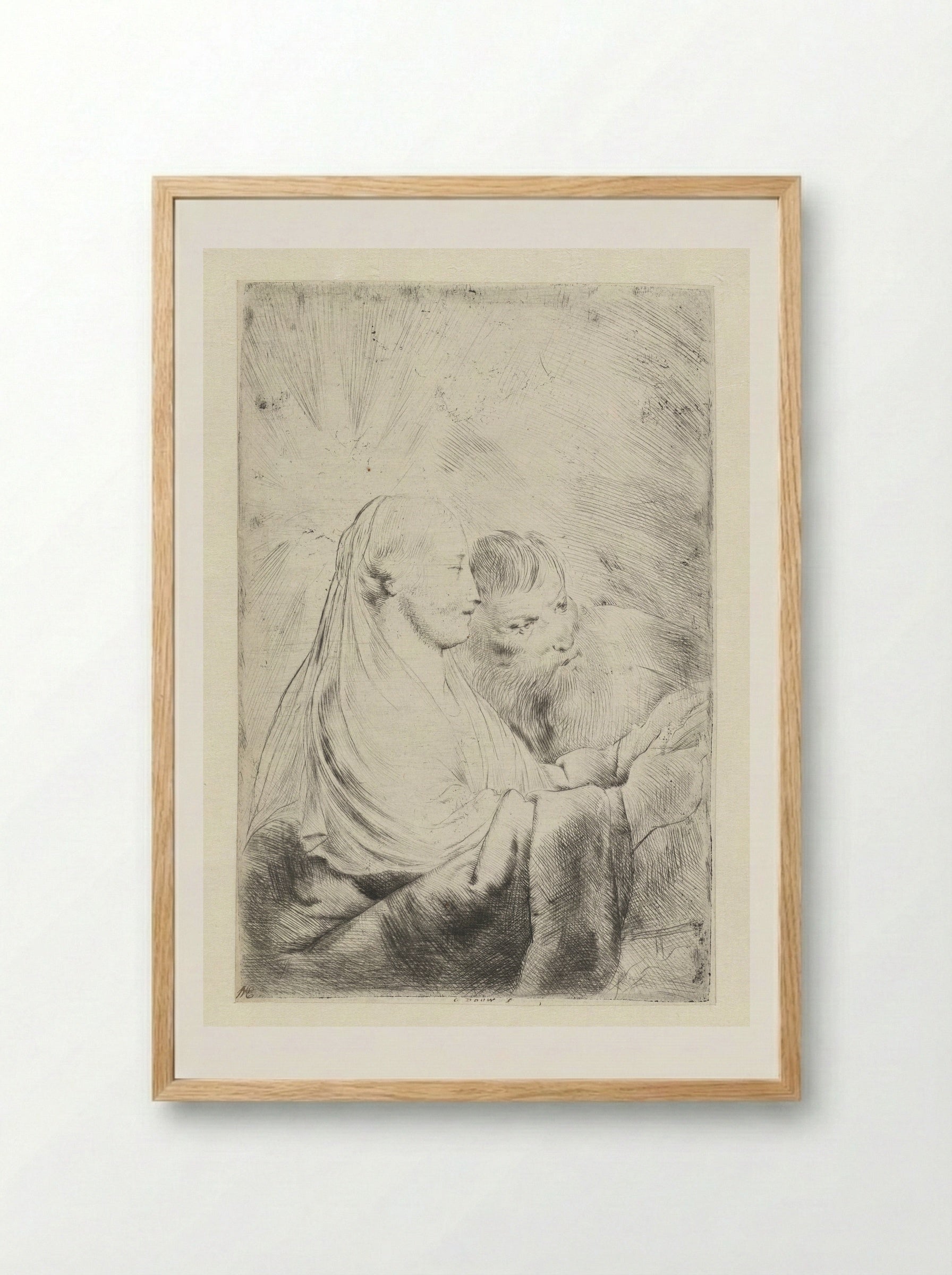 Maria en Jozef - Pieter de Grebber - Framed Print Wood