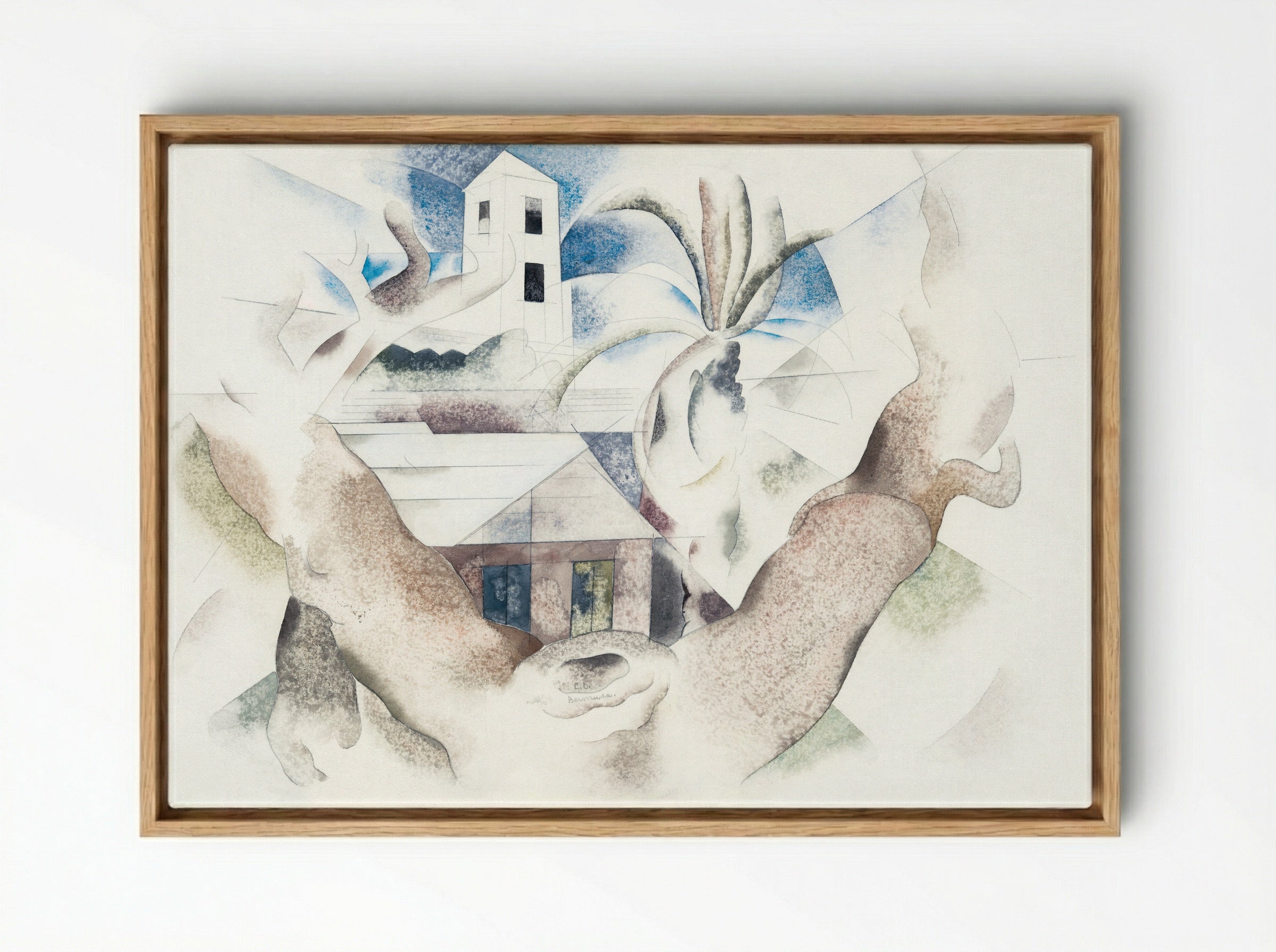 Bermuda No. 1, Tree and House - Charles Demuth - Framed Canvas Wood