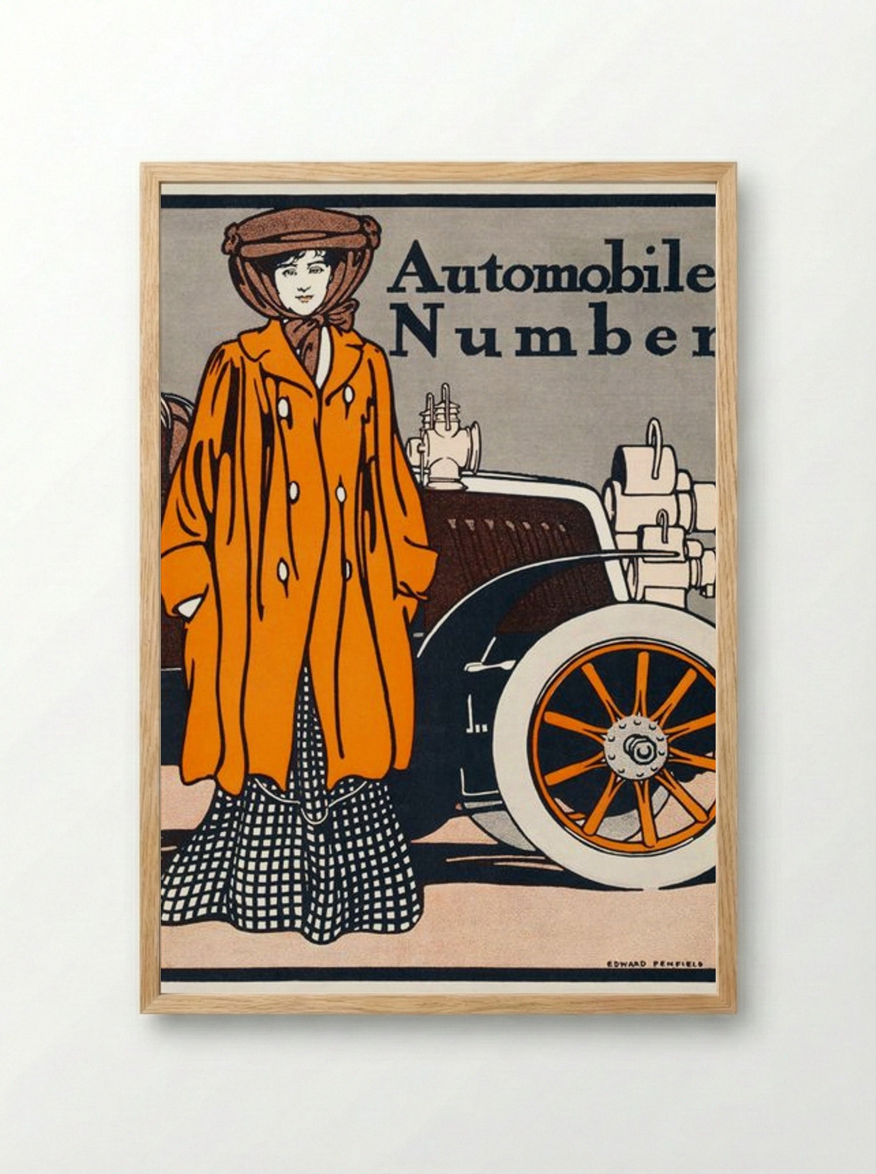 Automobile Number - Edward Penfield - Framed Print Wood
